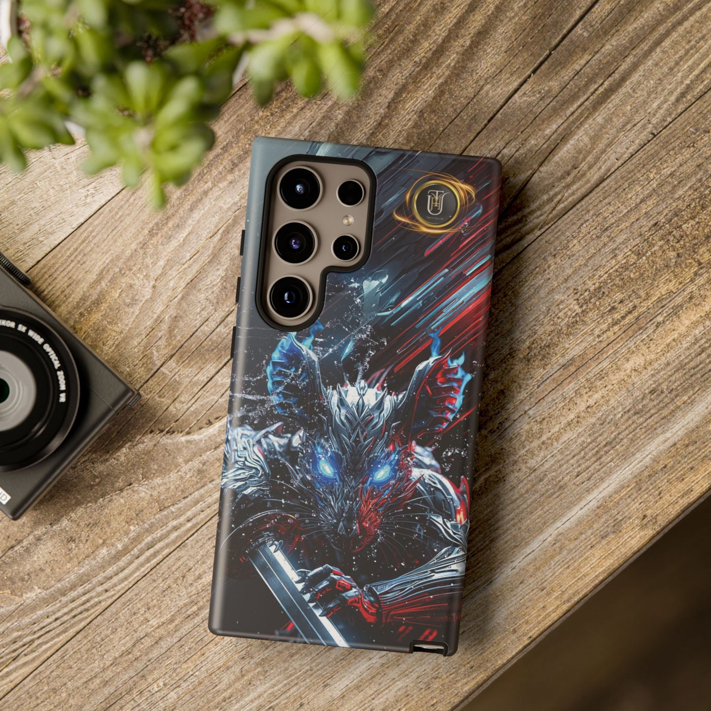 Lunar Metal Rat Samurai Phone Case — Warrior Rodent Armor Design