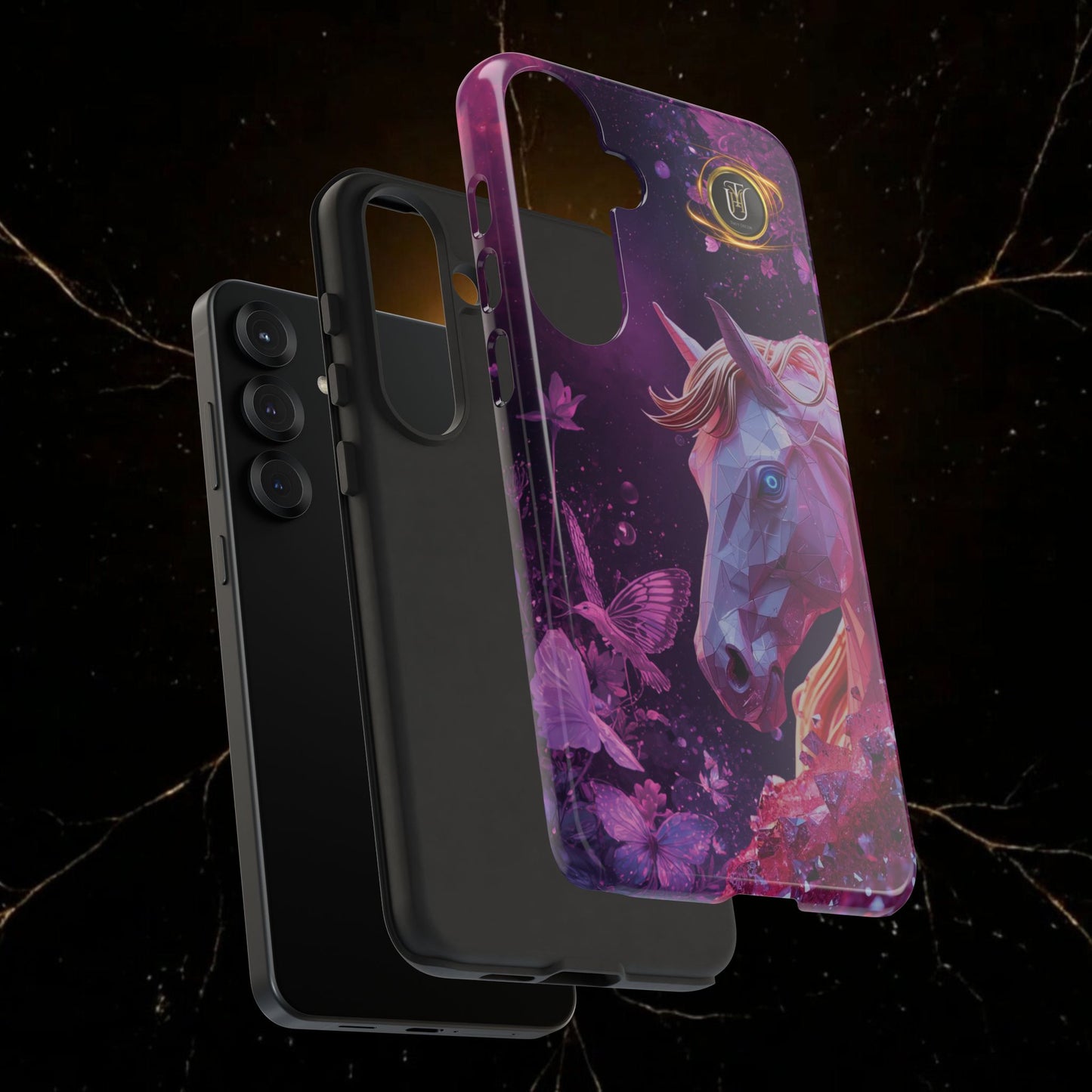 Quantum Pink Lunar Diamond Horse Tough Case — 2026 Pink Horse Phone Case