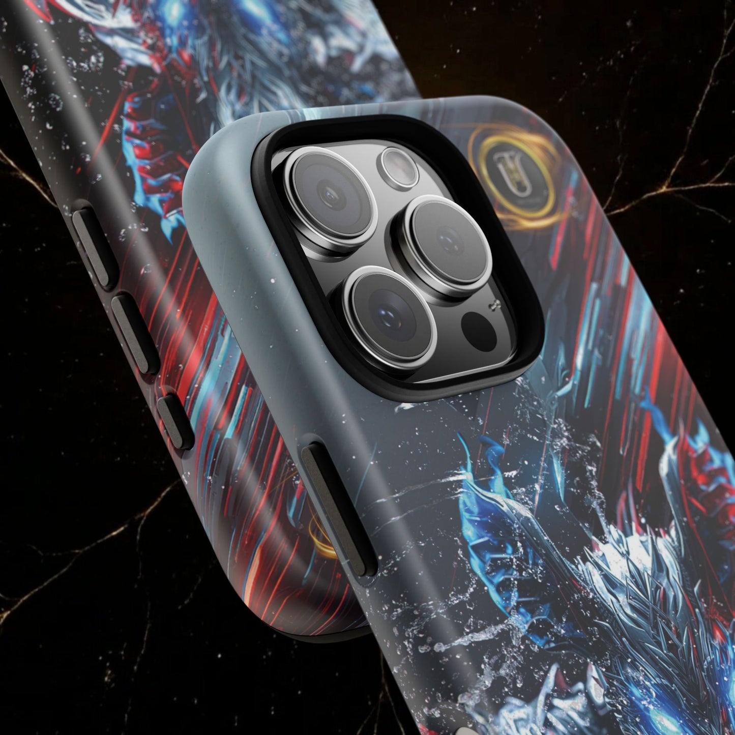 Lunar Metal Rat Samurai Phone Case — Warrior Rodent Armor Design