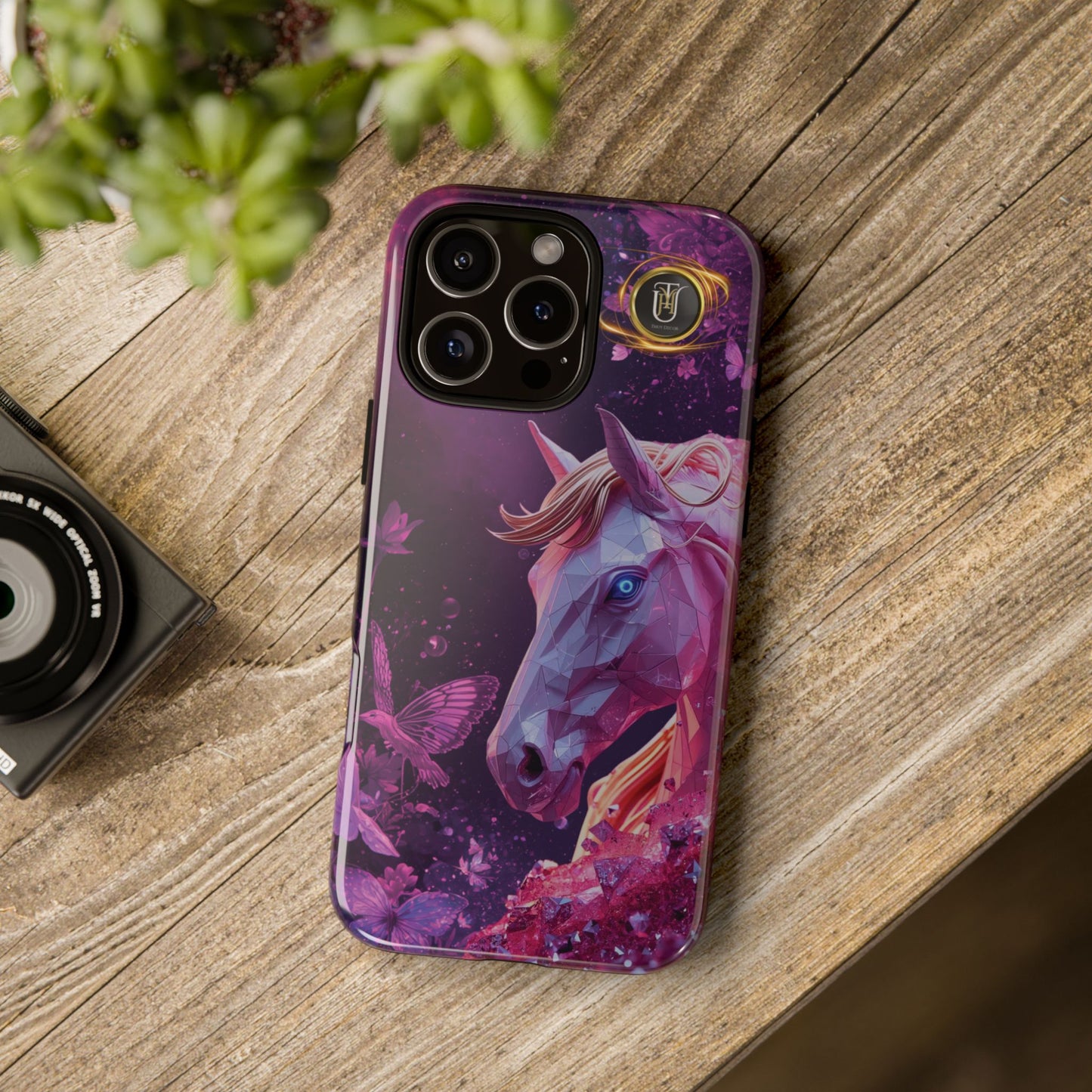 Quantum Pink Lunar Diamond Horse Tough Case — 2026 Pink Horse Phone Case