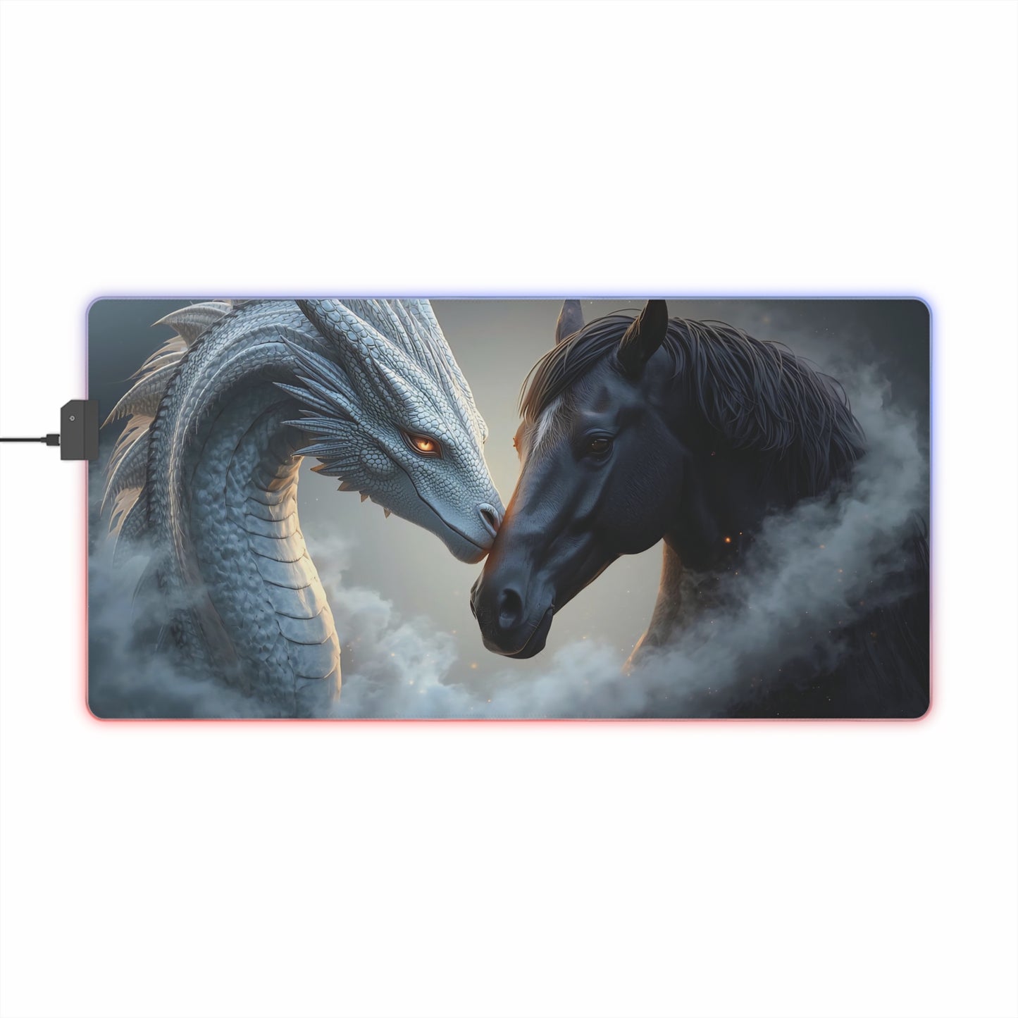 Lady Dragon & Horse Lunar Zodiac LED Gaming Mouse Pad