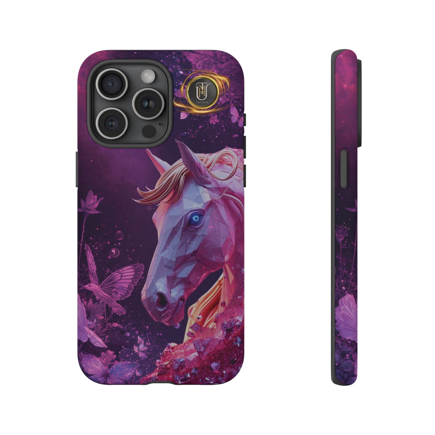 Quantum Pink Lunar Diamond Horse Tough Case — 2026 Pink Horse Phone Case