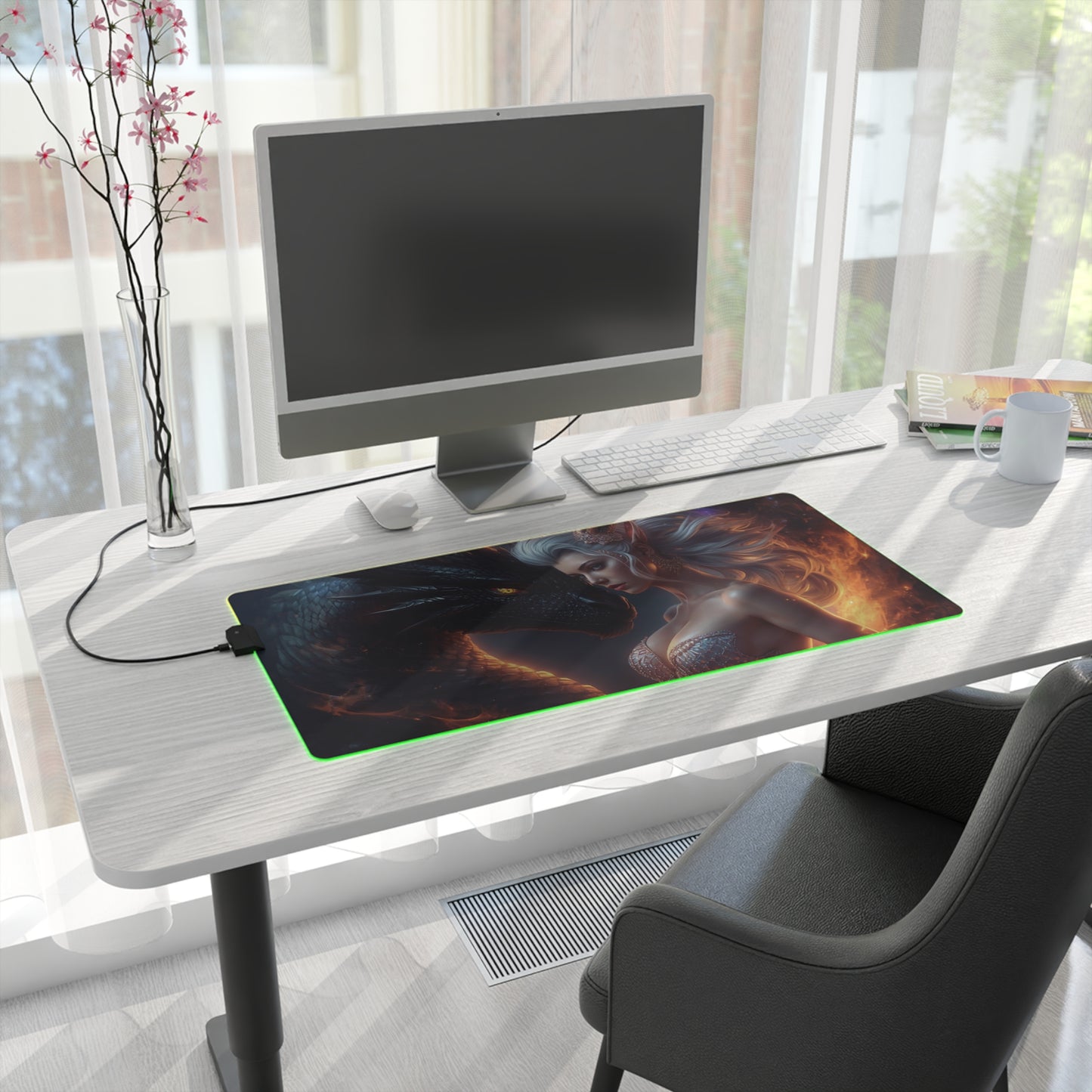 Lady Dragon & Dragon LED Gaming Mouse Pad