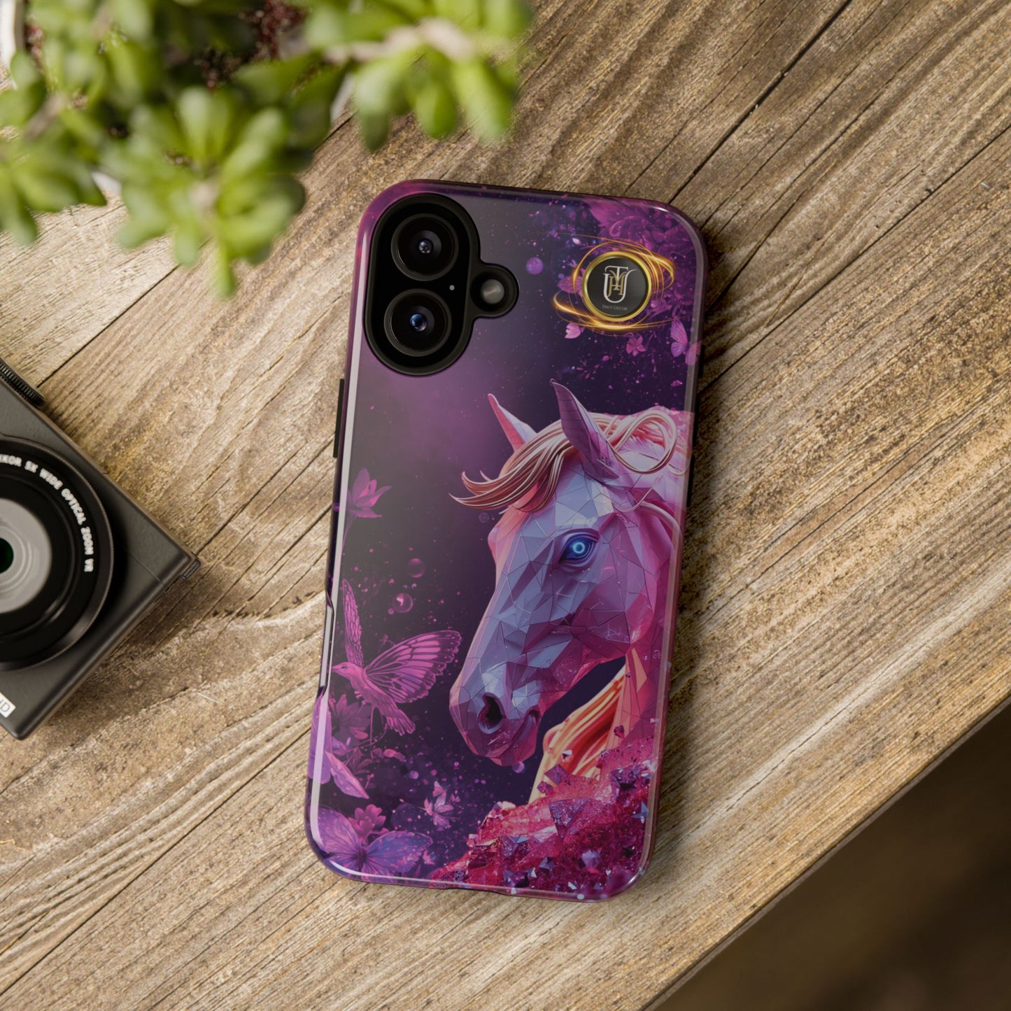 Quantum Pink Lunar Diamond Horse Tough Case — 2026 Pink Horse Phone Case