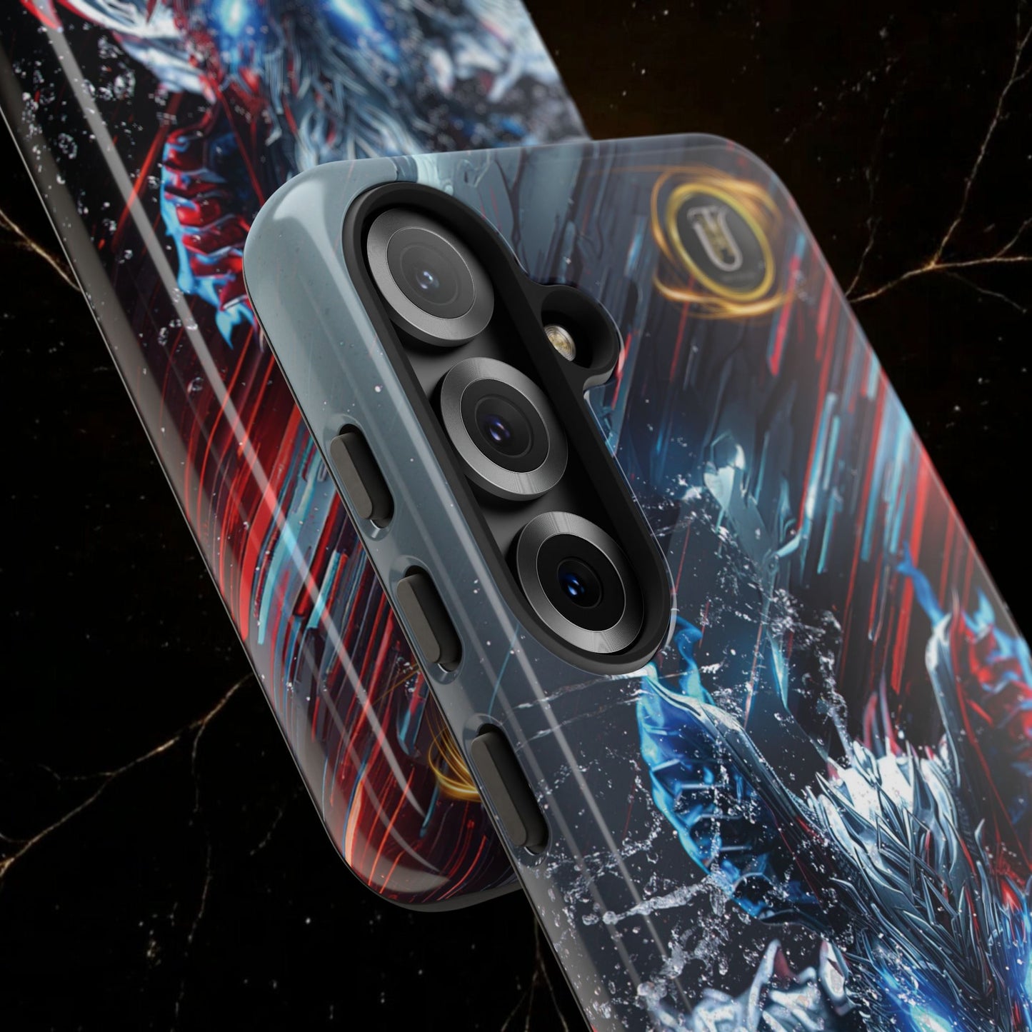 Lunar Metal Rat Samurai Phone Case — Warrior Rodent Armor Design