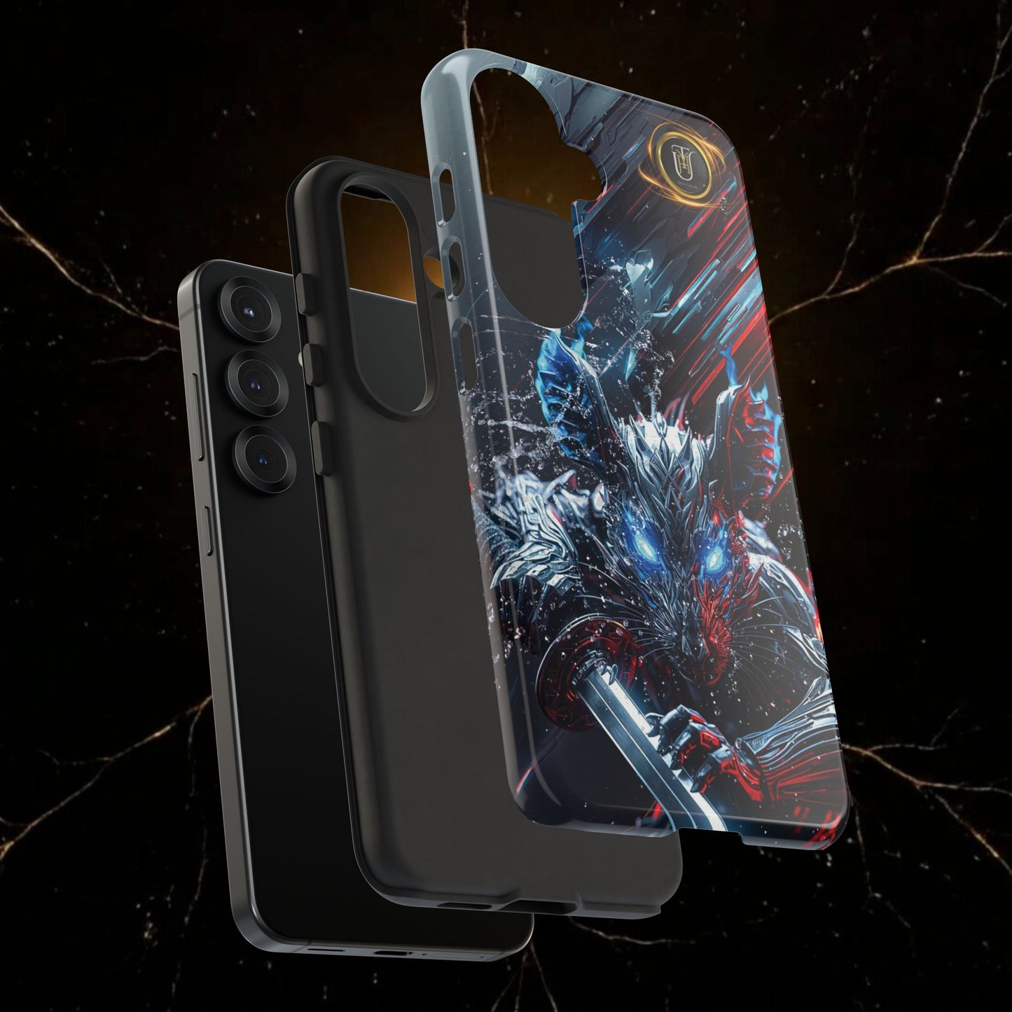 Lunar Metal Rat Samurai Phone Case — Warrior Rodent Armor Design