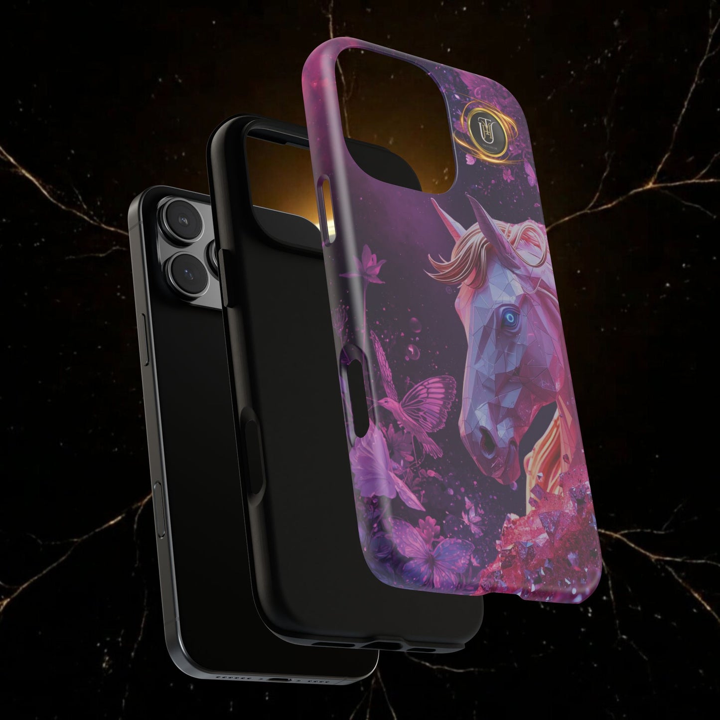 Quantum Pink Lunar Diamond Horse Tough Case — 2026 Pink Horse Phone Case