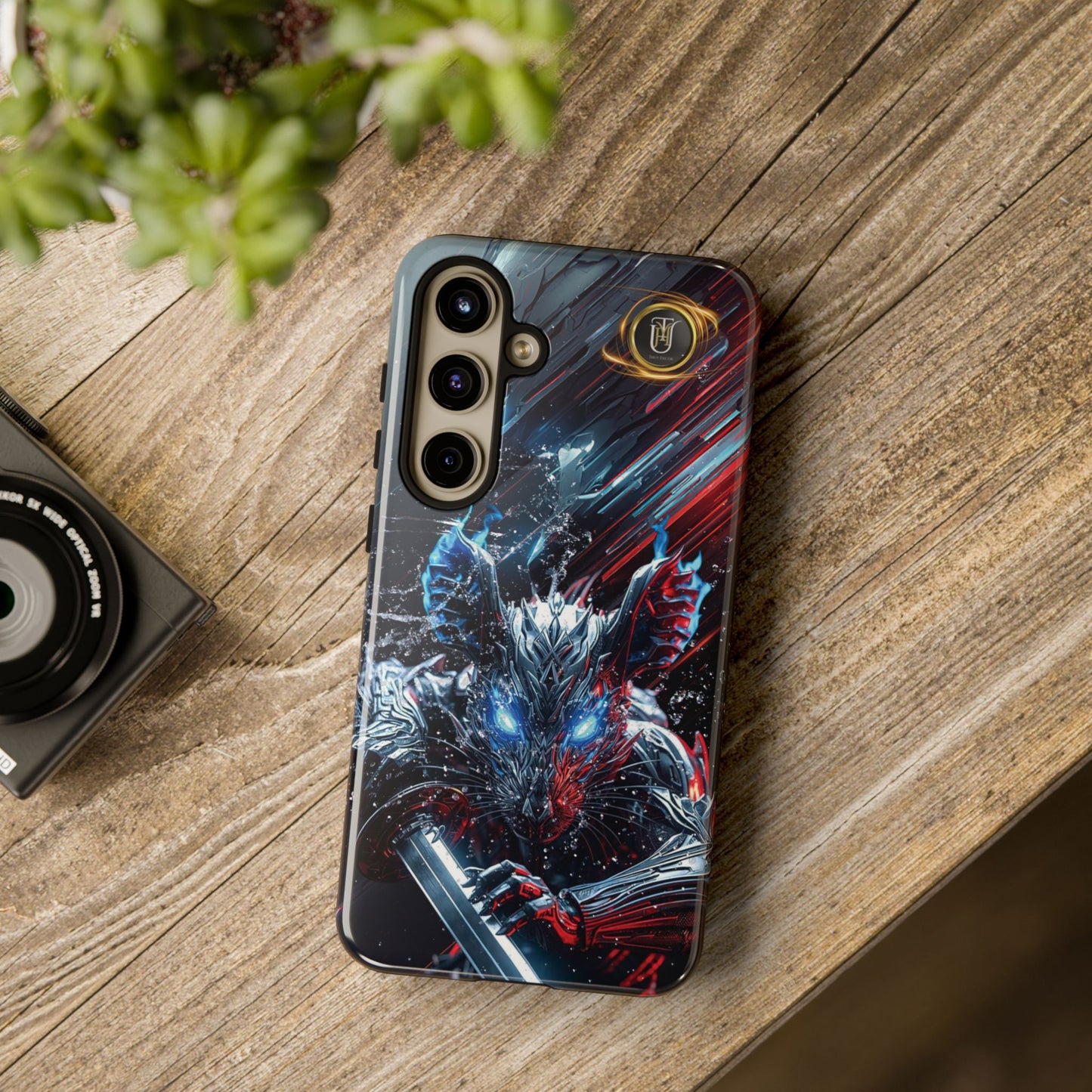 Lunar Metal Rat Samurai Phone Case — Warrior Rodent Armor Design