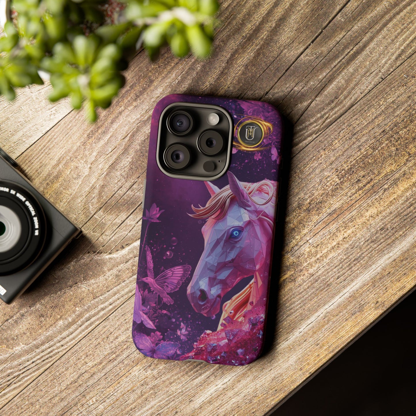 Quantum Pink Lunar Diamond Horse Tough Case — 2026 Pink Horse Phone Case
