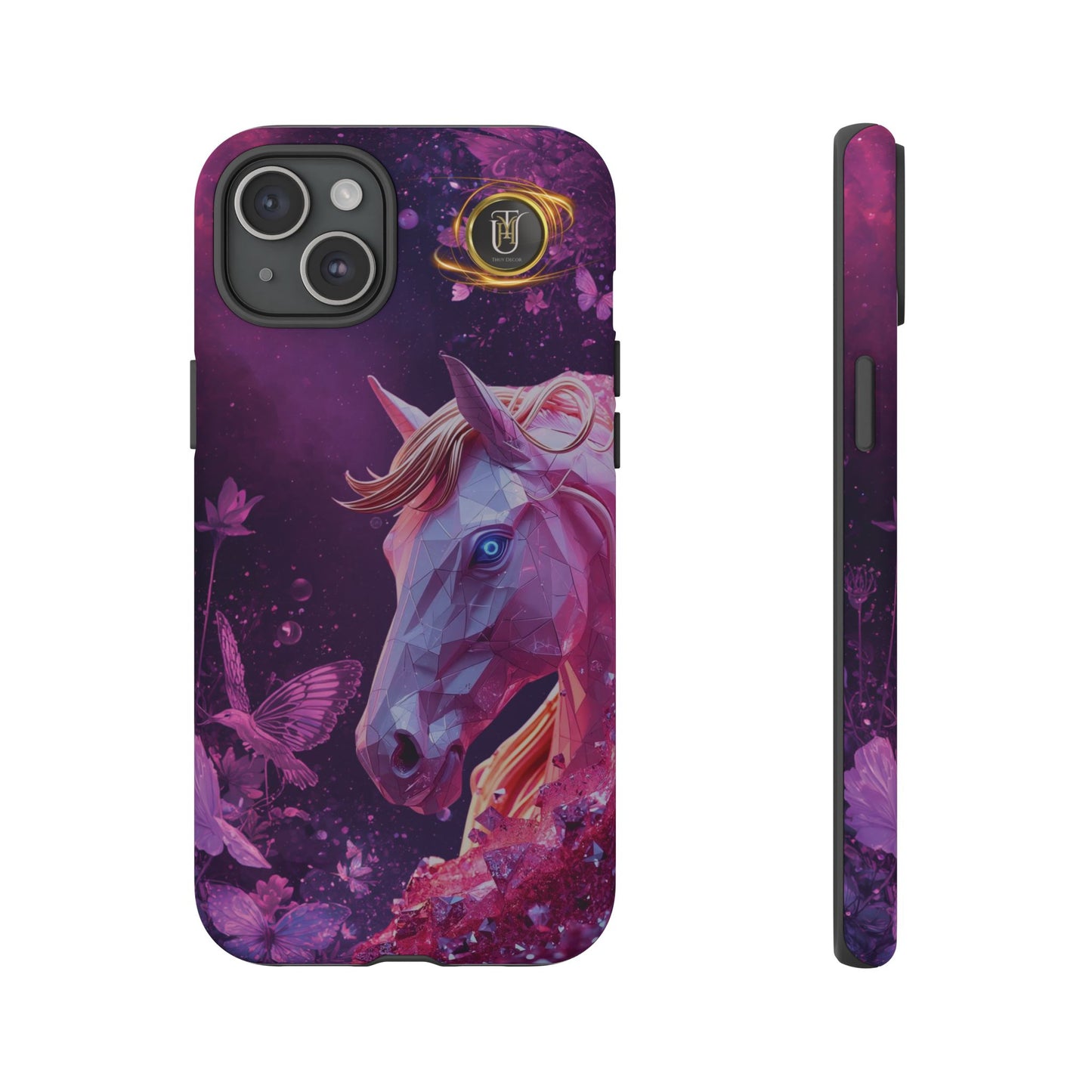 Quantum Pink Lunar Diamond Horse Tough Case — 2026 Pink Horse Phone Case