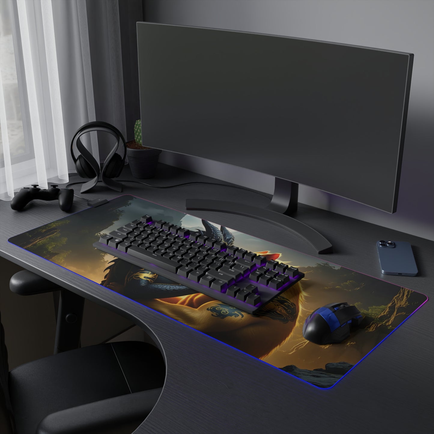 Dragon & Pig Lunar Zodiac LED Gaming Mouse Pad