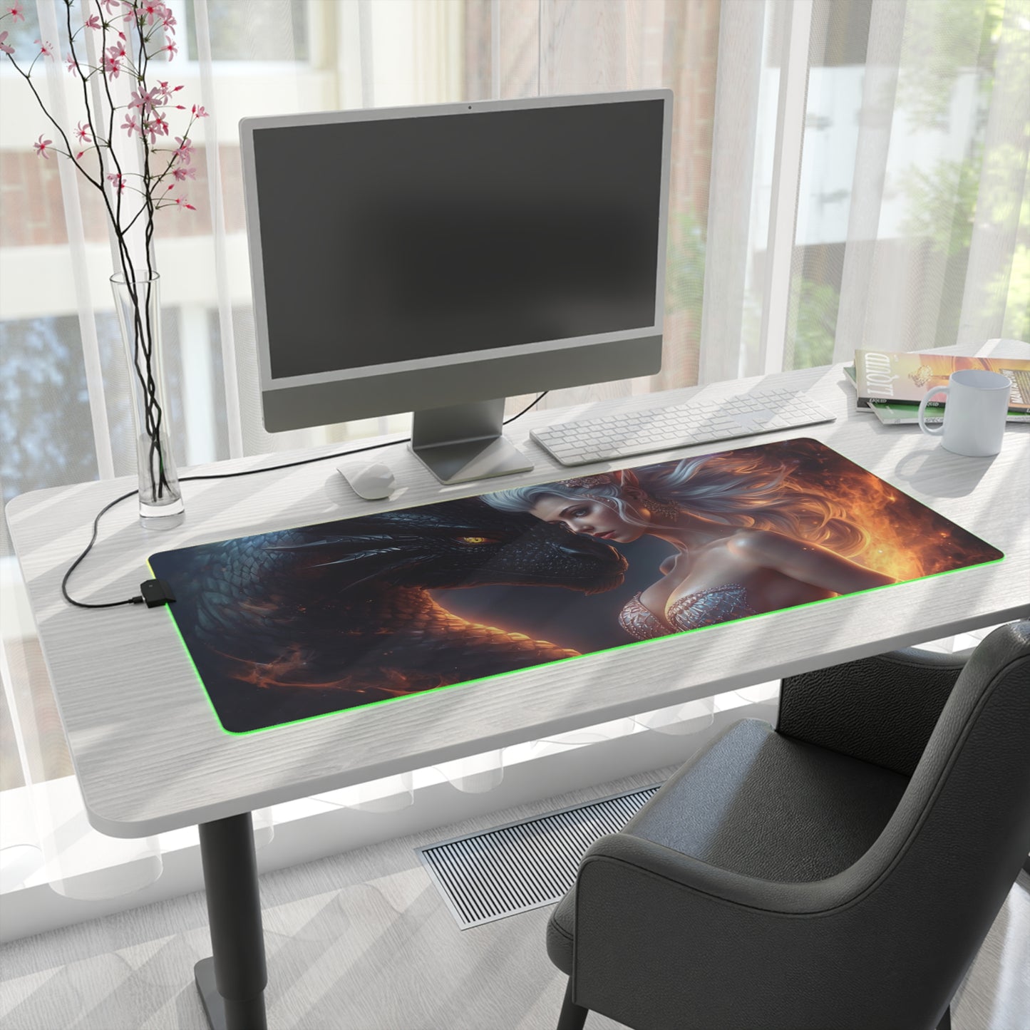 Lady Dragon & Dragon LED Gaming Mouse Pad