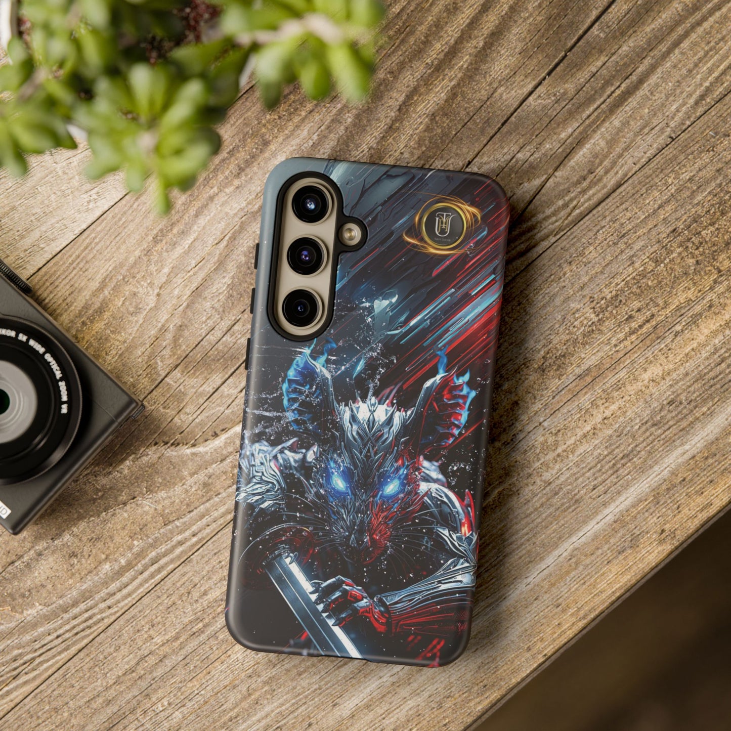 Lunar Metal Rat Samurai Phone Case — Warrior Rodent Armor Design