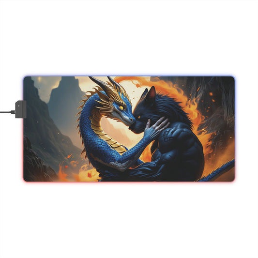 Lady Dragon & Rat Lunar Zodiacs Design LED Gaming Mouse Pad