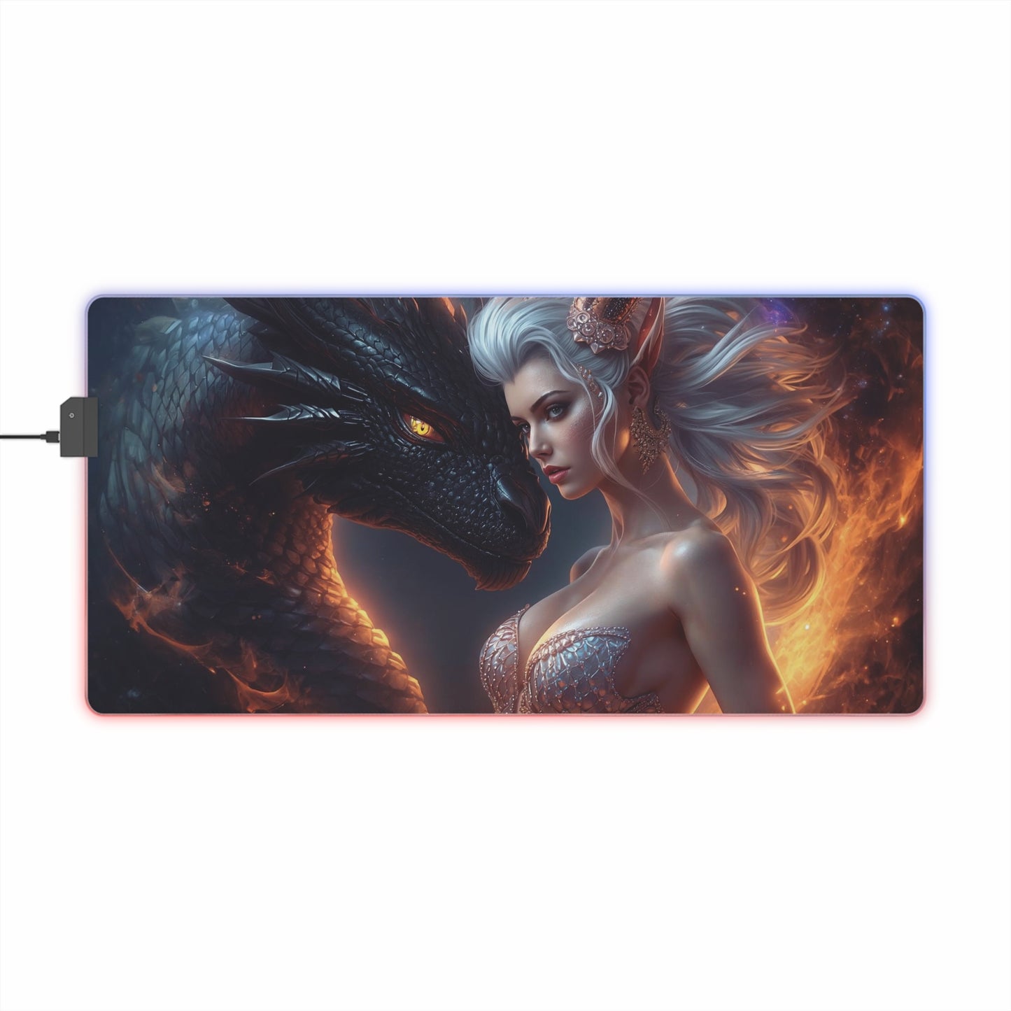 Lady Dragon & Dragon LED Gaming Mouse Pad