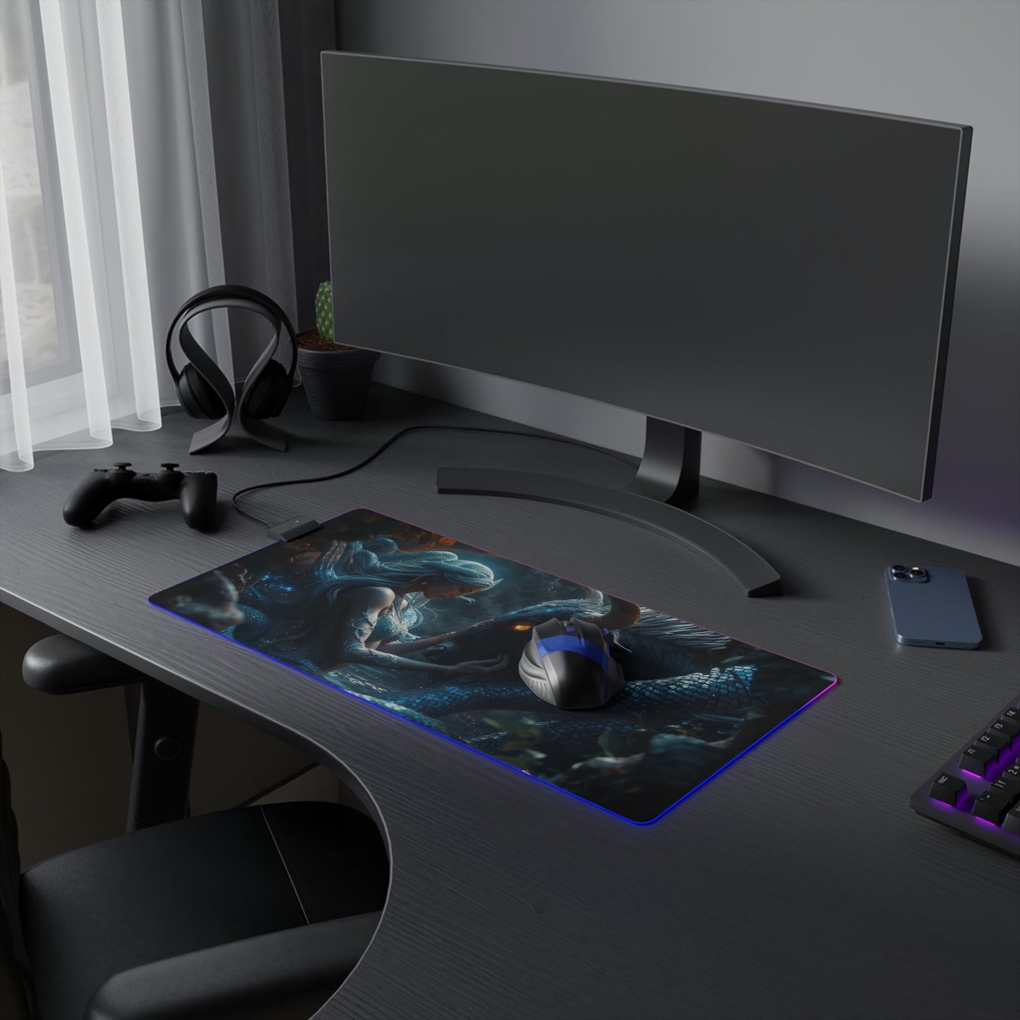 Lady Snake & Ox "Calm My Love" - LED Gaming Mouse Pad