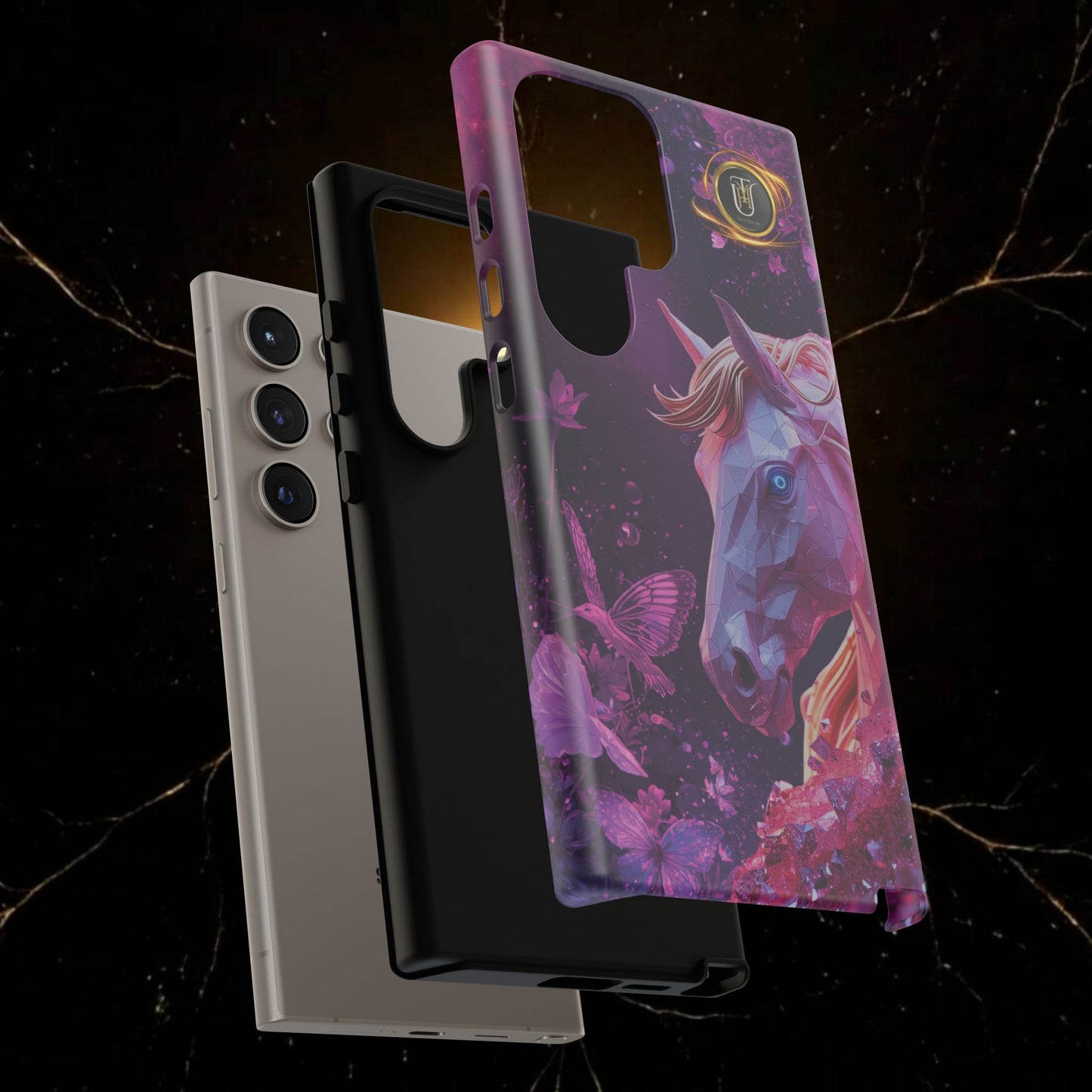 Quantum Pink Lunar Diamond Horse Tough Case — 2026 Pink Horse Phone Case