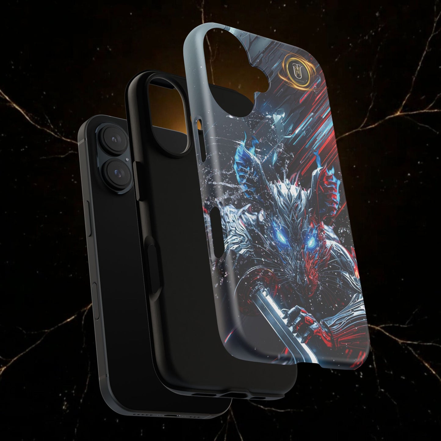 Lunar Metal Rat Samurai Phone Case — Warrior Rodent Armor Design