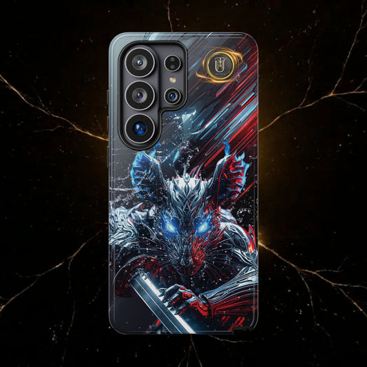 Lunar Metal Rat Samurai Phone Case — Warrior Rodent Armor Design