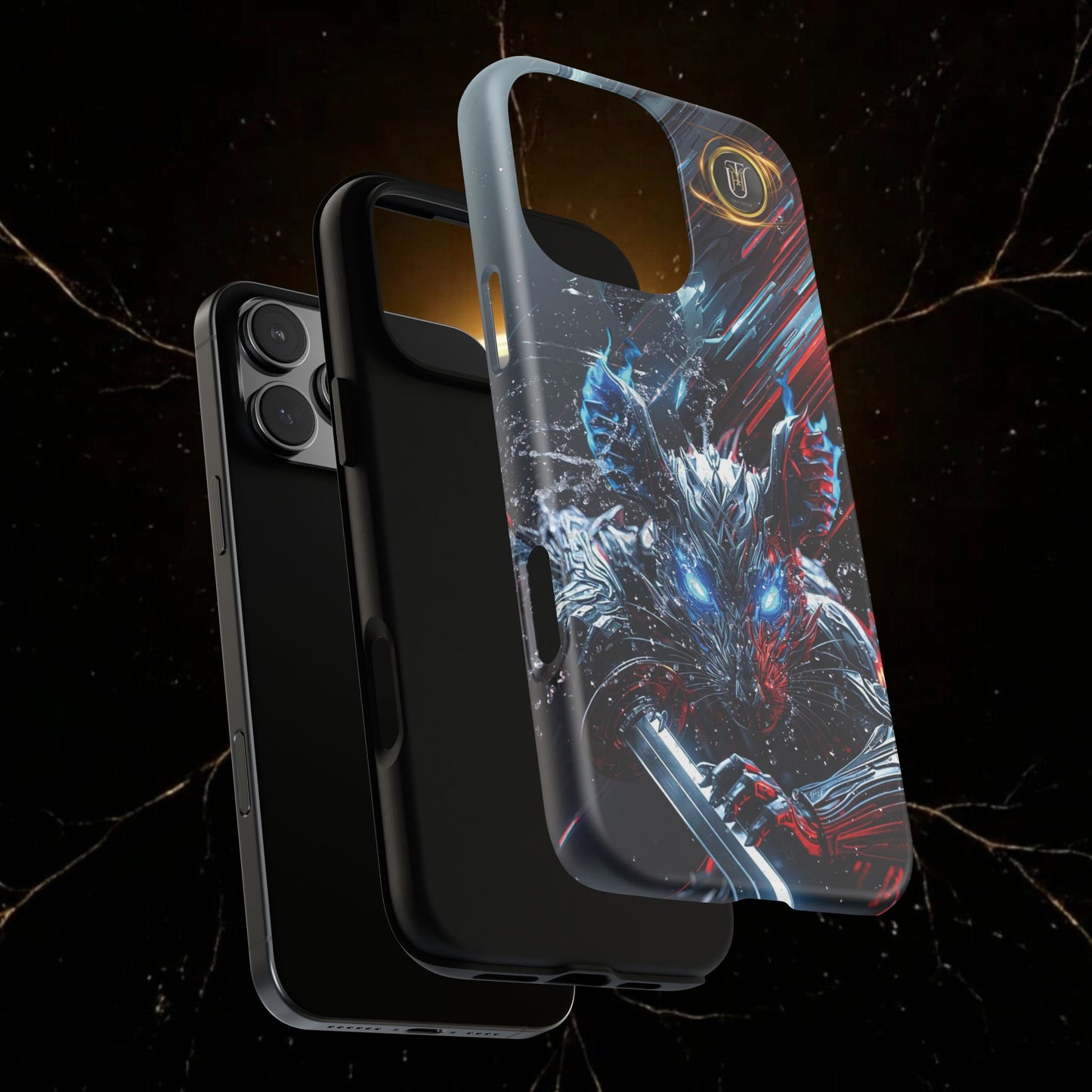 Lunar Metal Rat Samurai Phone Case — Warrior Rodent Armor Design