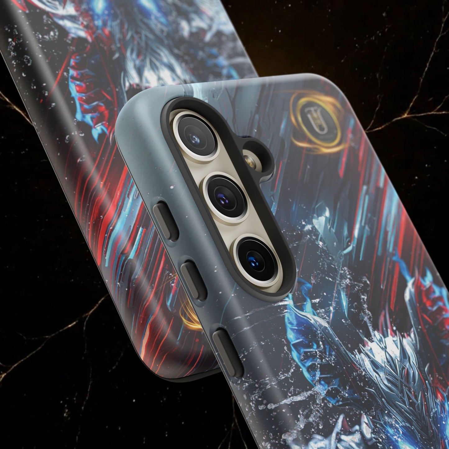 Lunar Metal Rat Samurai Phone Case — Warrior Rodent Armor Design