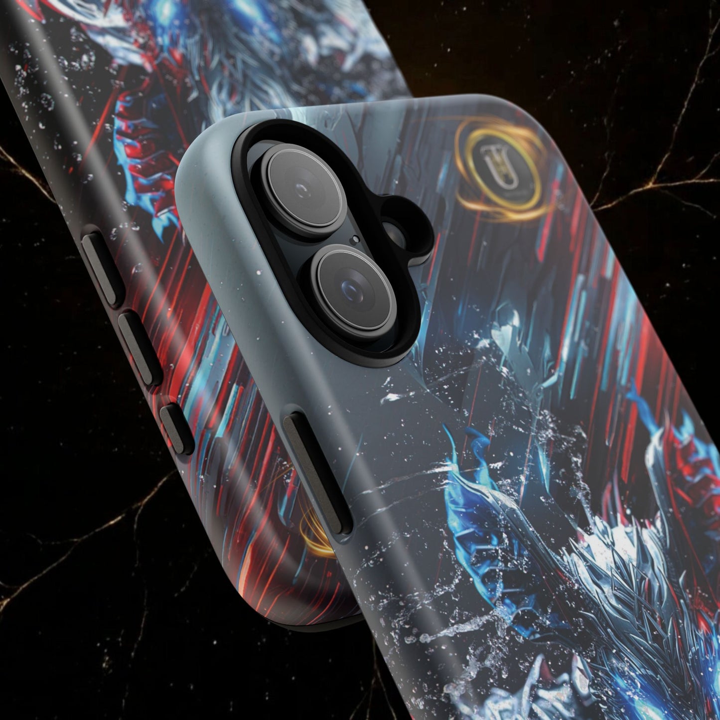 Lunar Metal Rat Samurai Phone Case — Warrior Rodent Armor Design