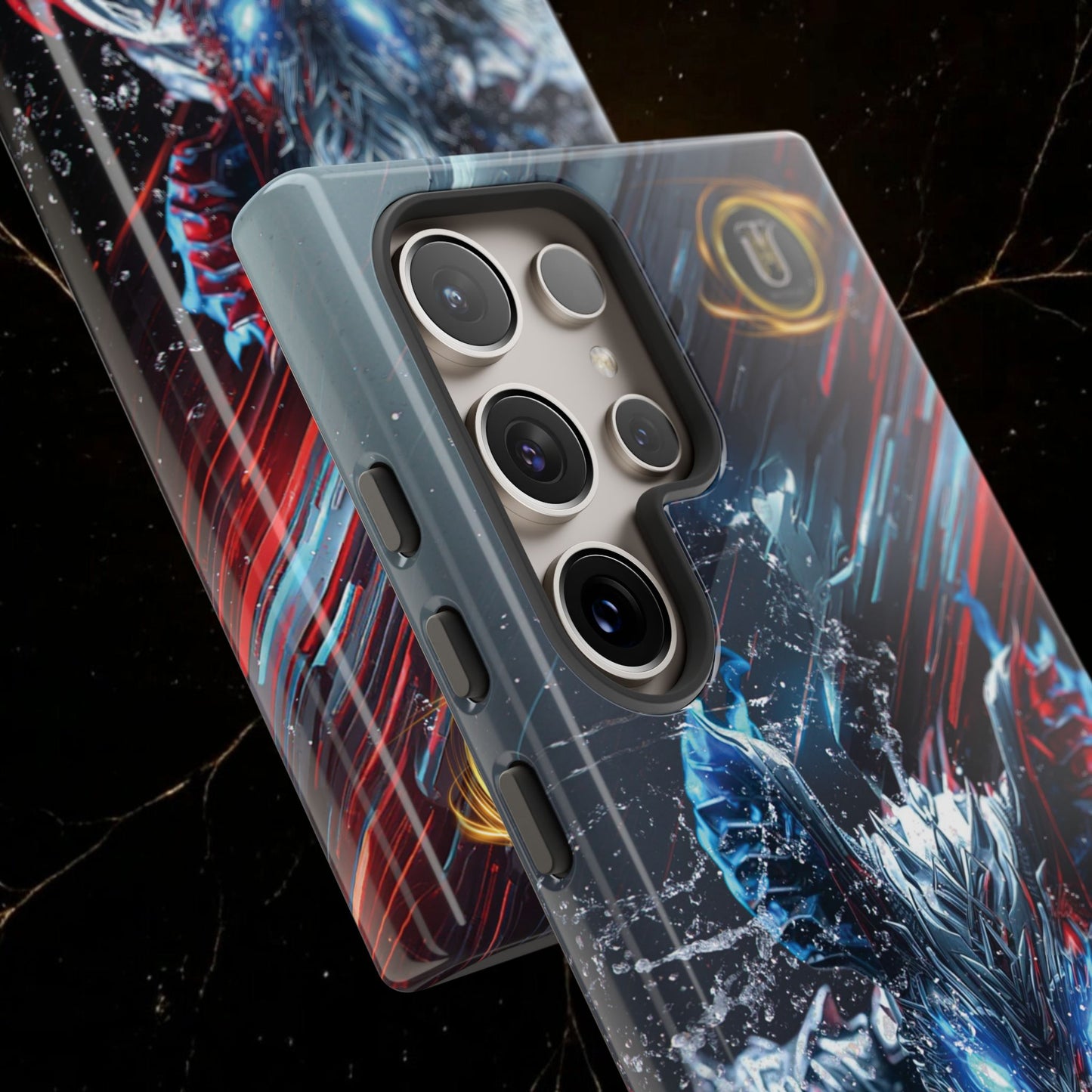 Lunar Metal Rat Samurai Phone Case — Warrior Rodent Armor Design