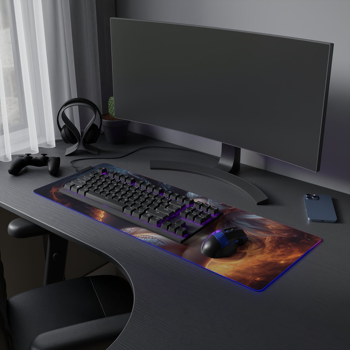 Lady Dragon & Dragon LED Gaming Mouse Pad
