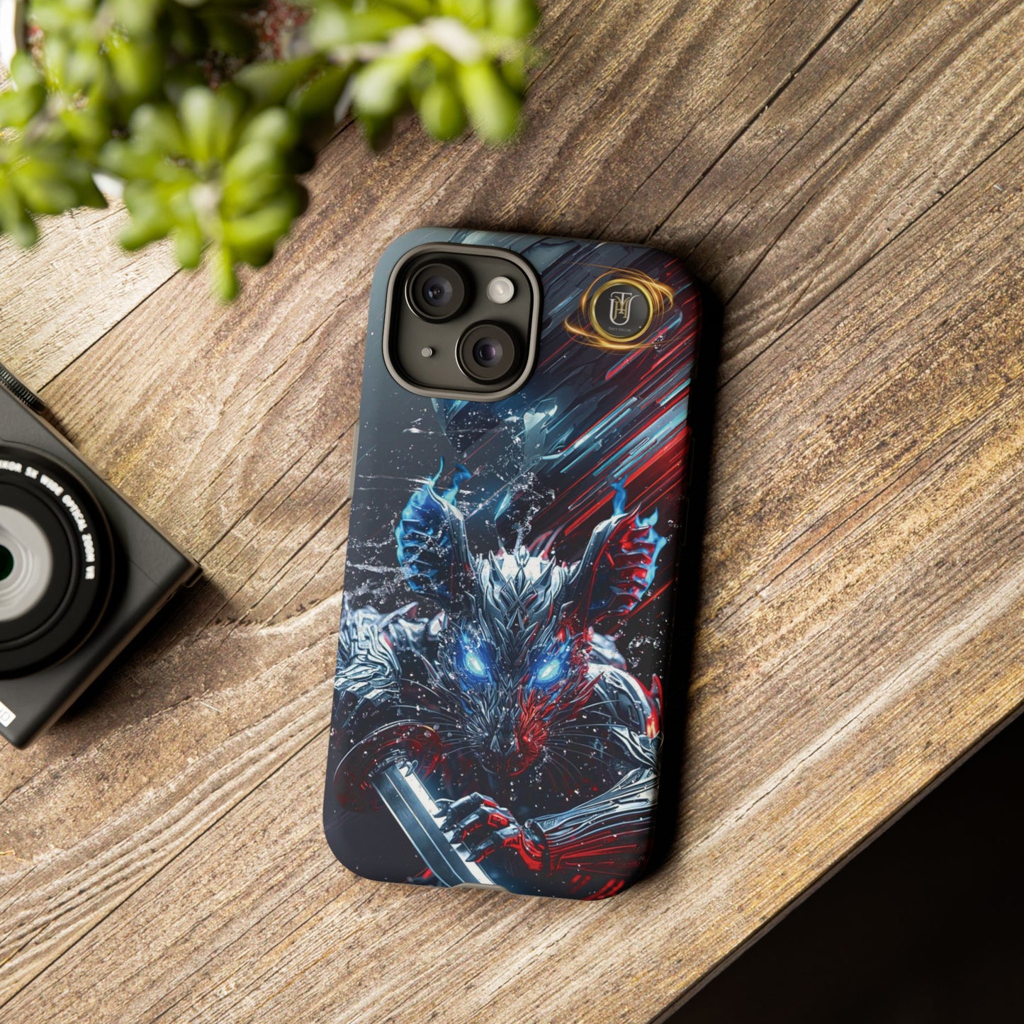 Lunar Metal Rat Samurai Phone Case — Warrior Rodent Armor Design