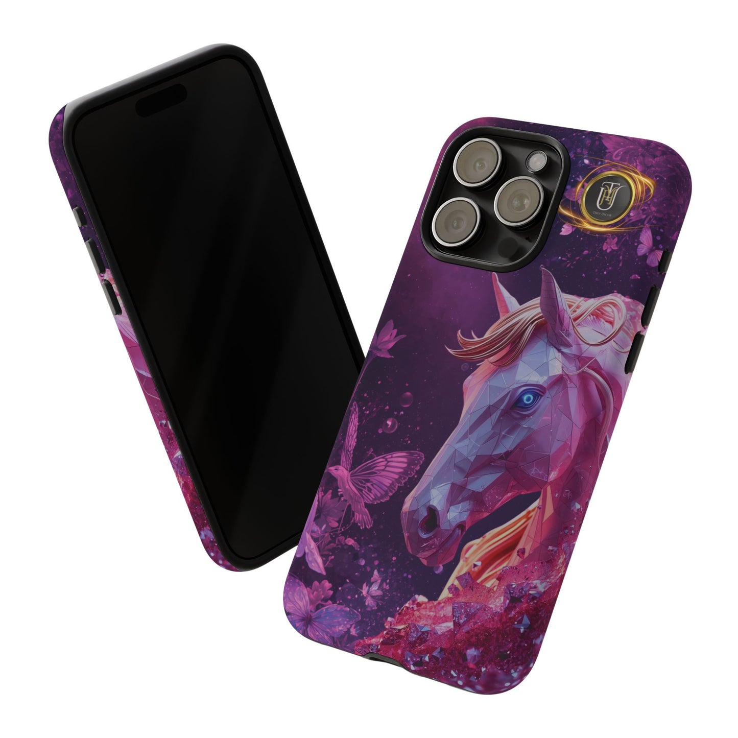 Quantum Pink Lunar Diamond Horse Tough Case — 2026 Pink Horse Phone Case