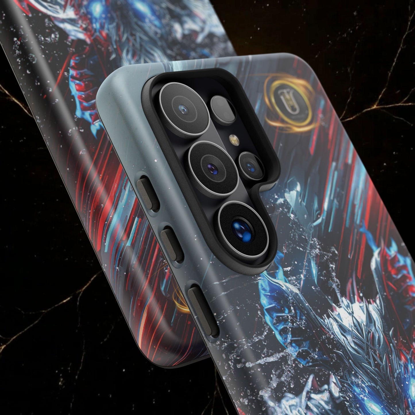 Lunar Metal Rat Samurai Phone Case — Warrior Rodent Armor Design