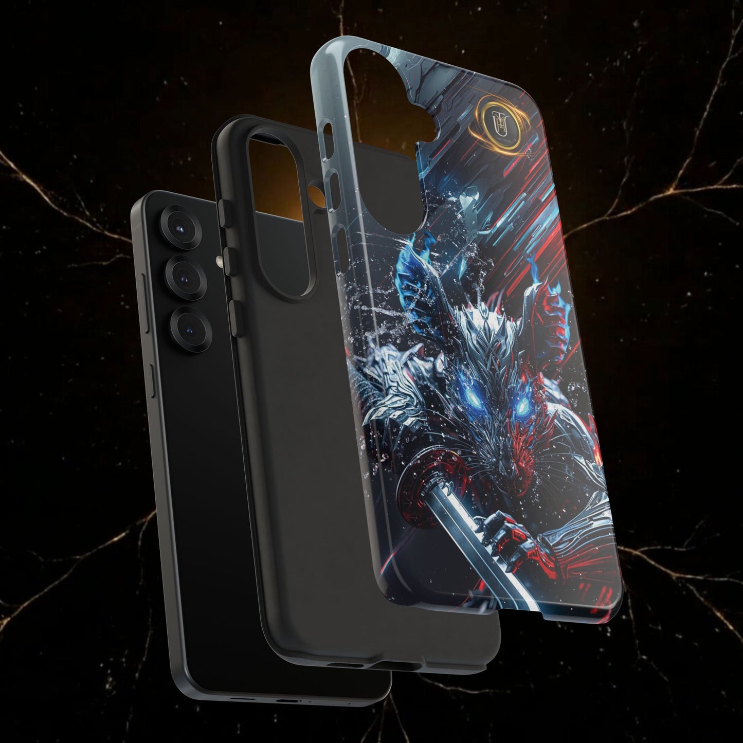 Lunar Metal Rat Samurai Phone Case — Warrior Rodent Armor Design