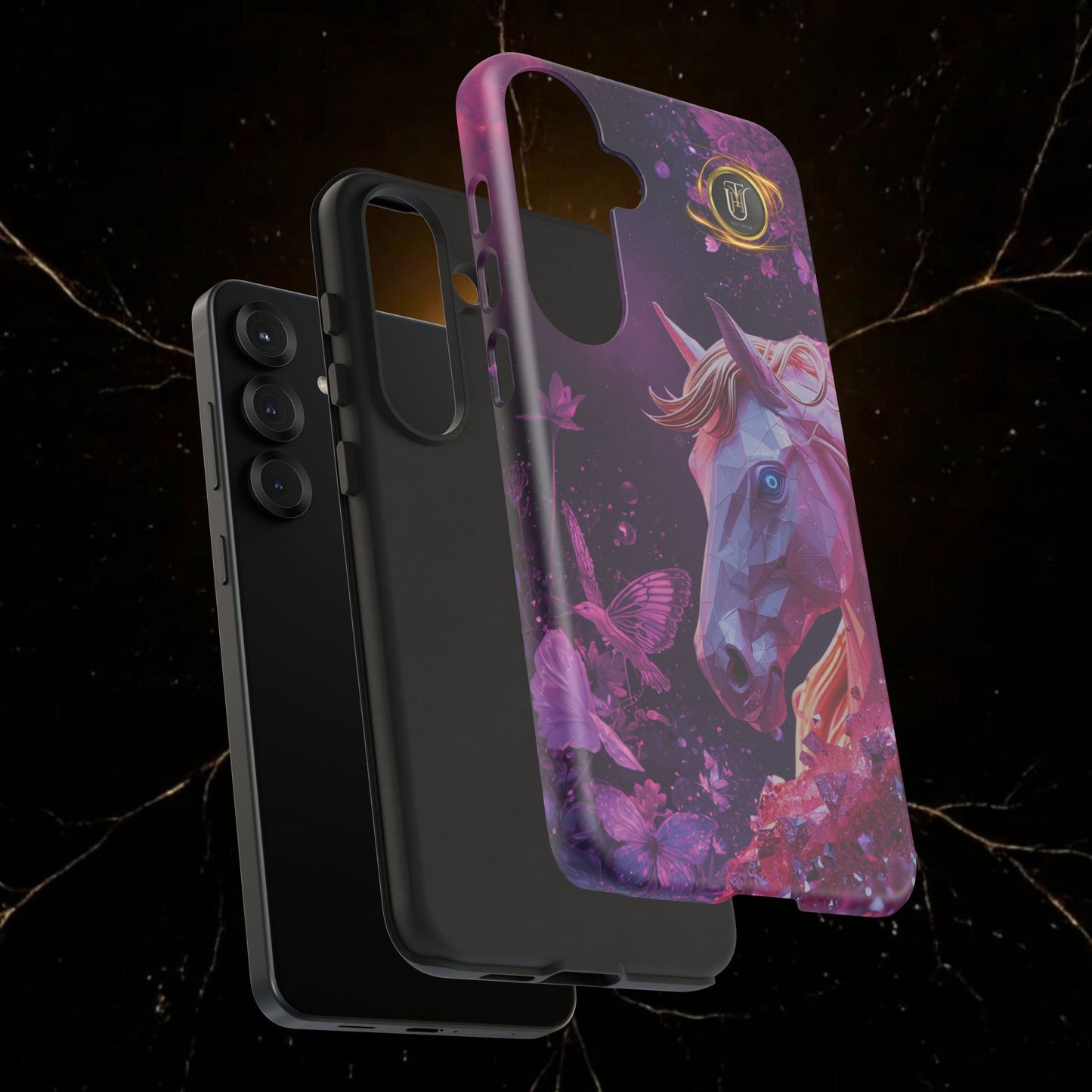 Quantum Pink Lunar Diamond Horse Tough Case — 2026 Pink Horse Phone Case