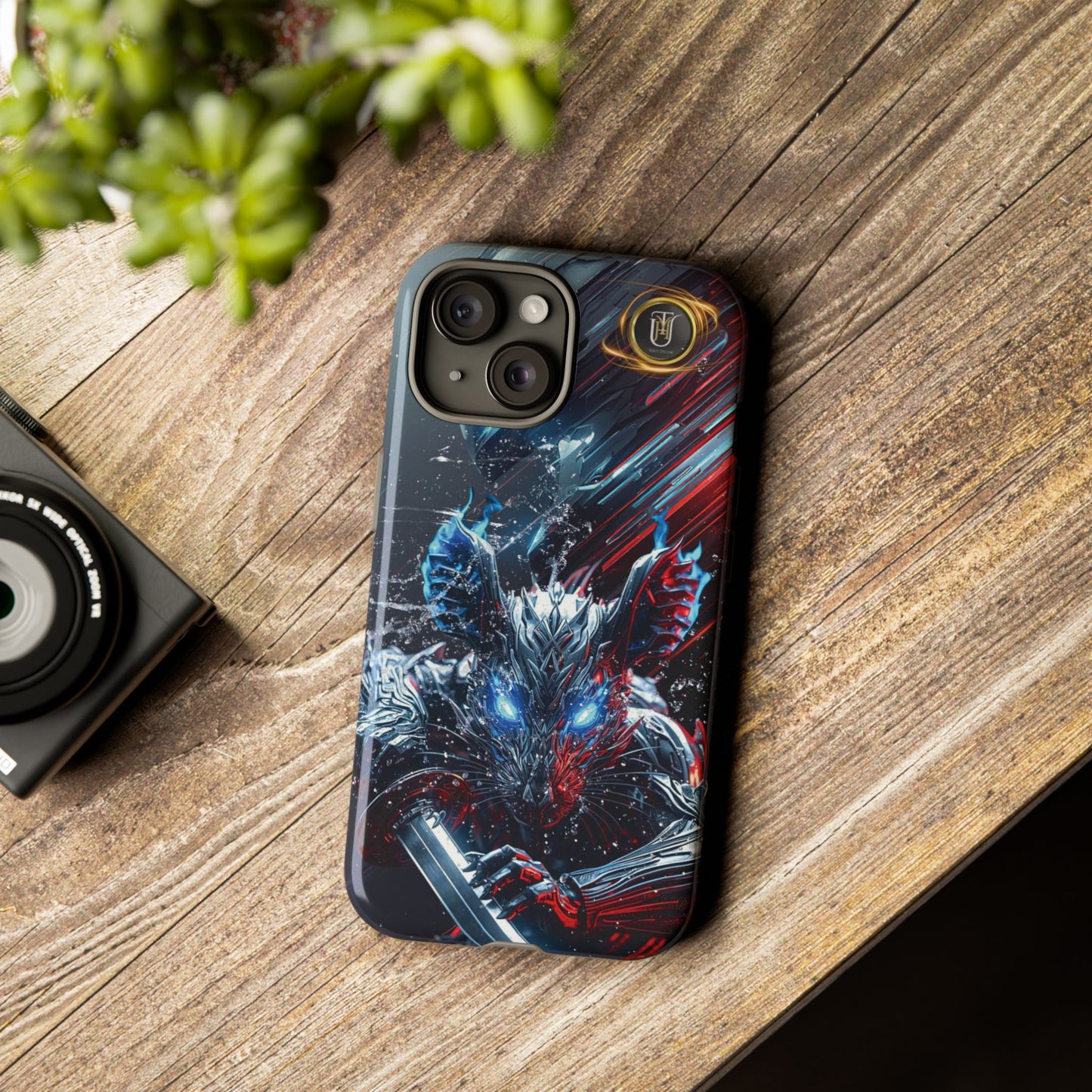 Lunar Metal Rat Samurai Phone Case — Warrior Rodent Armor Design