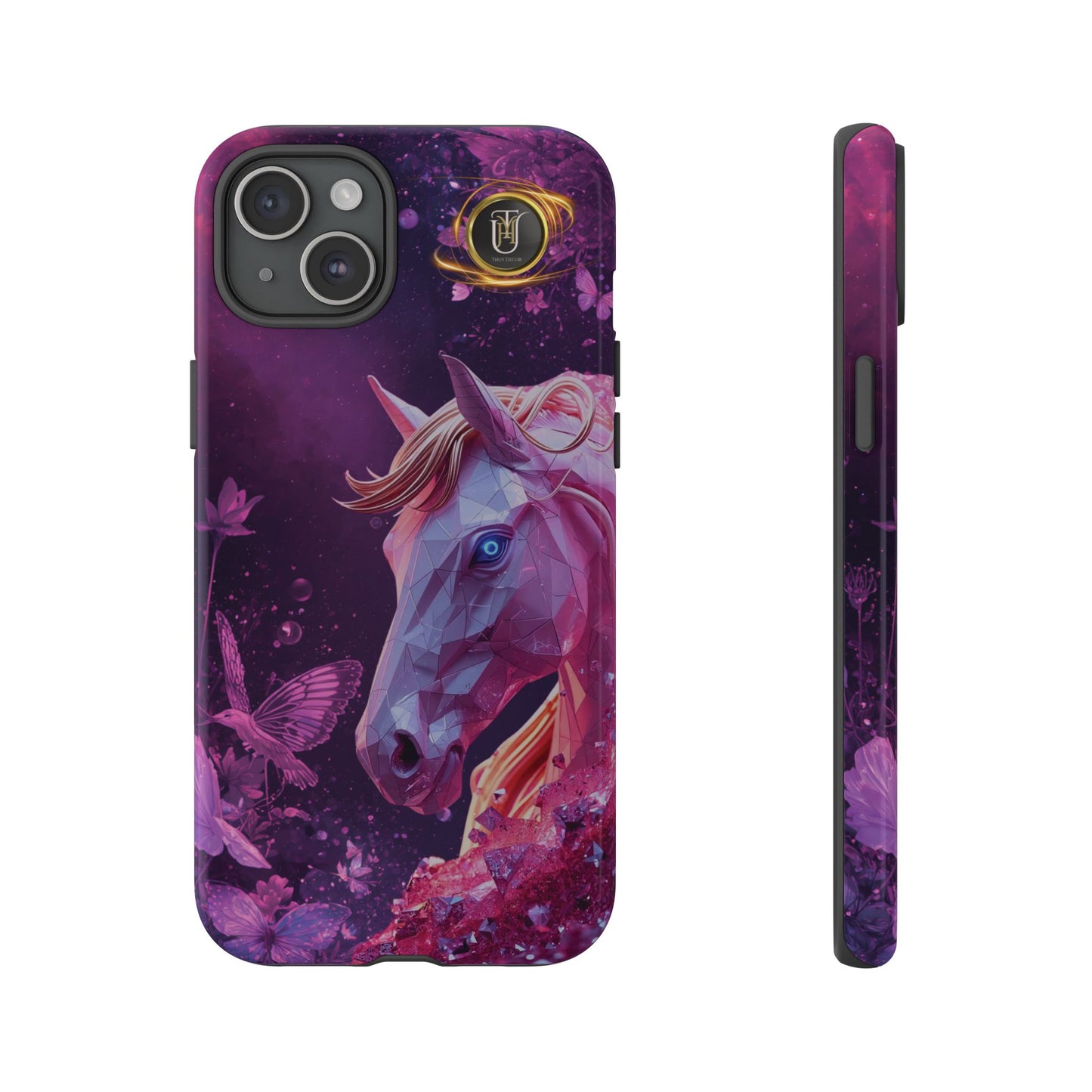Quantum Pink Lunar Diamond Horse Tough Case — 2026 Pink Horse Phone Case