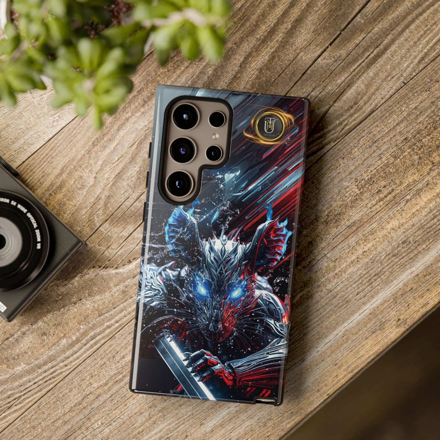 Lunar Metal Rat Samurai Phone Case — Warrior Rodent Armor Design