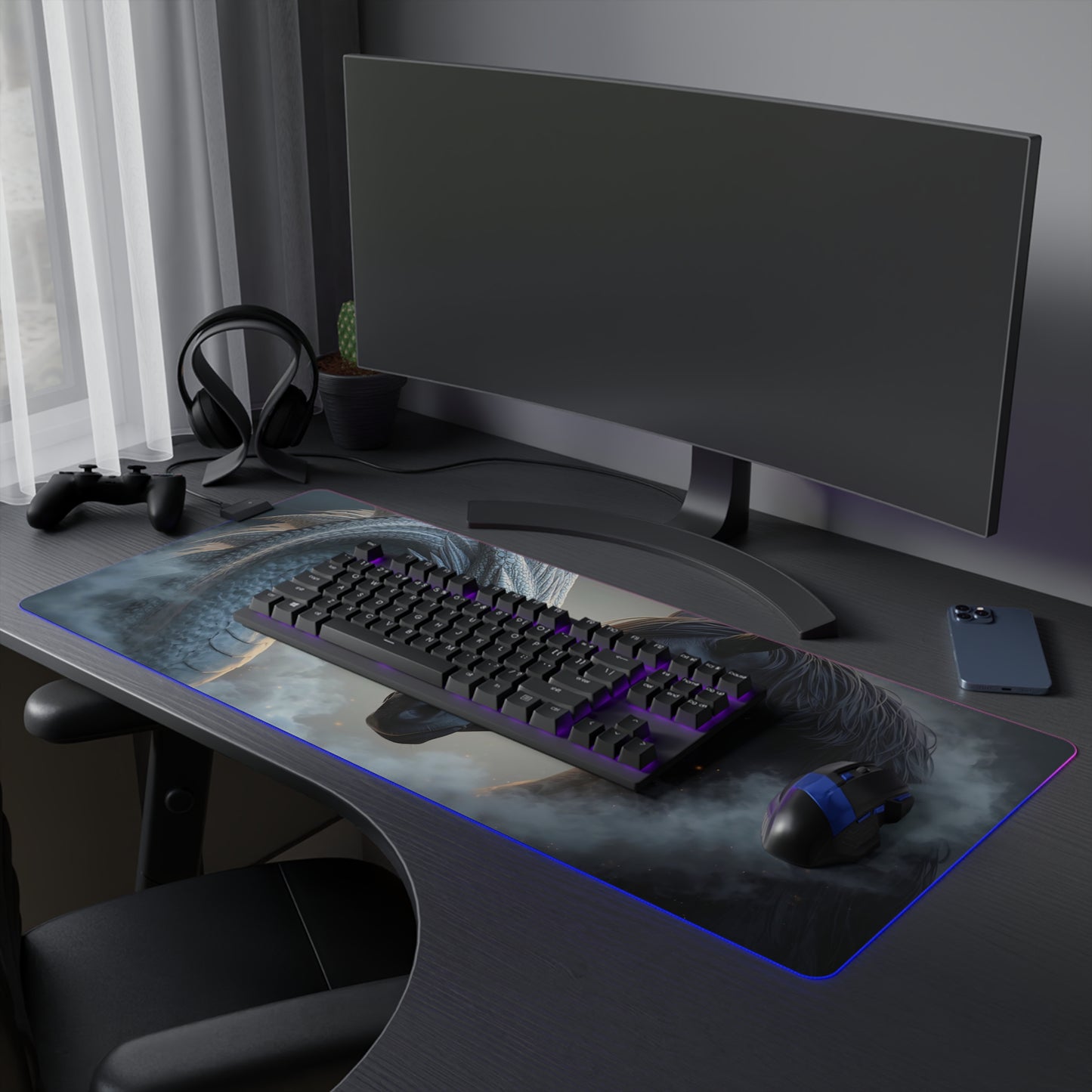 Lady Dragon & Horse Lunar Zodiac LED Gaming Mouse Pad