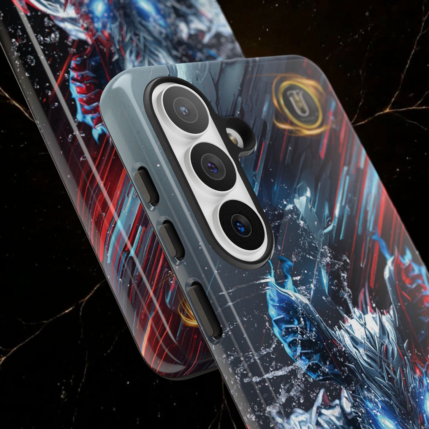 Lunar Metal Rat Samurai Phone Case — Warrior Rodent Armor Design