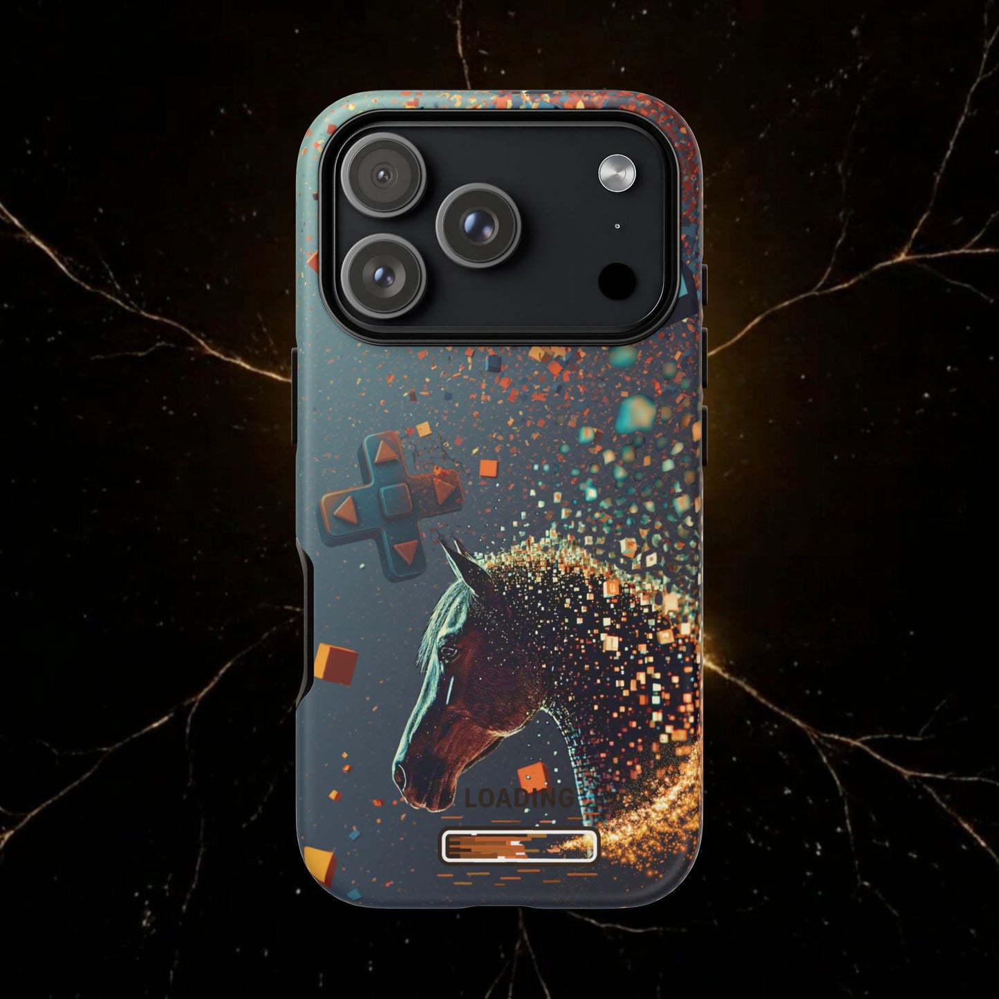 Glitched Lunar Horse Phone Case — Gamer Lucky Totem