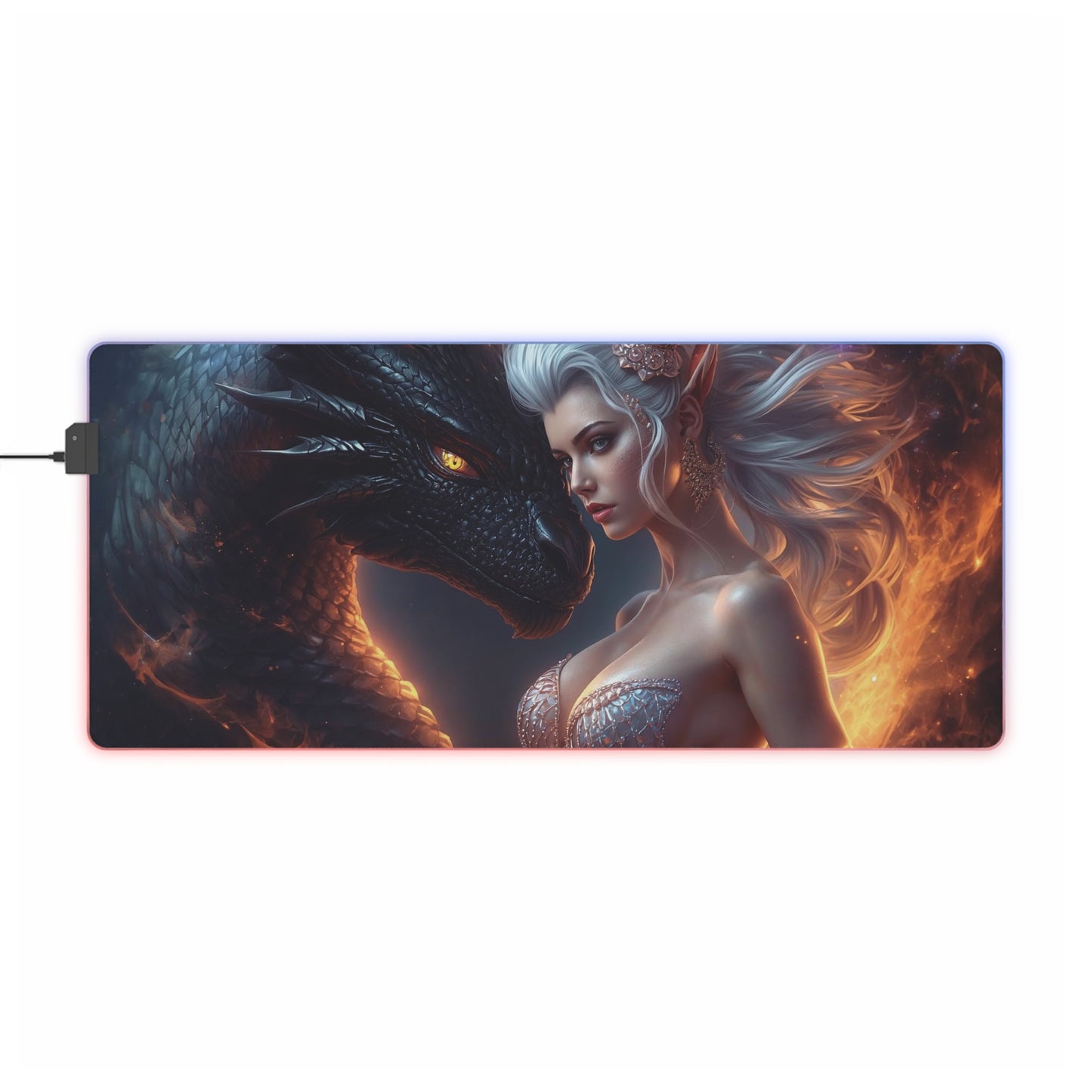 Lady Dragon & Dragon LED Gaming Mouse Pad