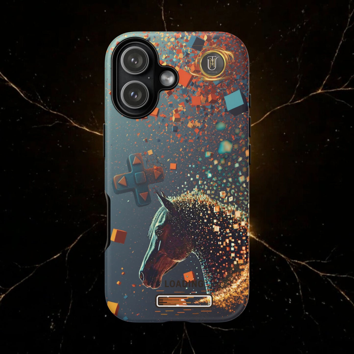 Glitched Lunar Horse Phone Case — Gamer Lucky Totem