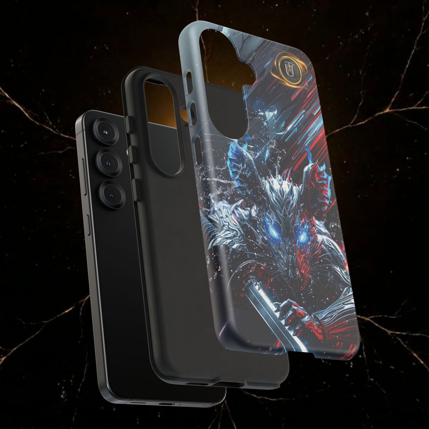 Lunar Metal Rat Samurai Phone Case — Warrior Rodent Armor Design