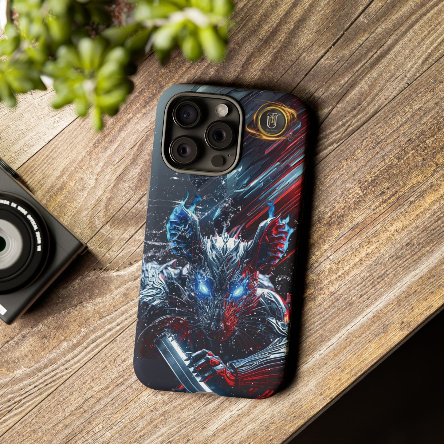 Lunar Metal Rat Samurai Phone Case — Warrior Rodent Armor Design