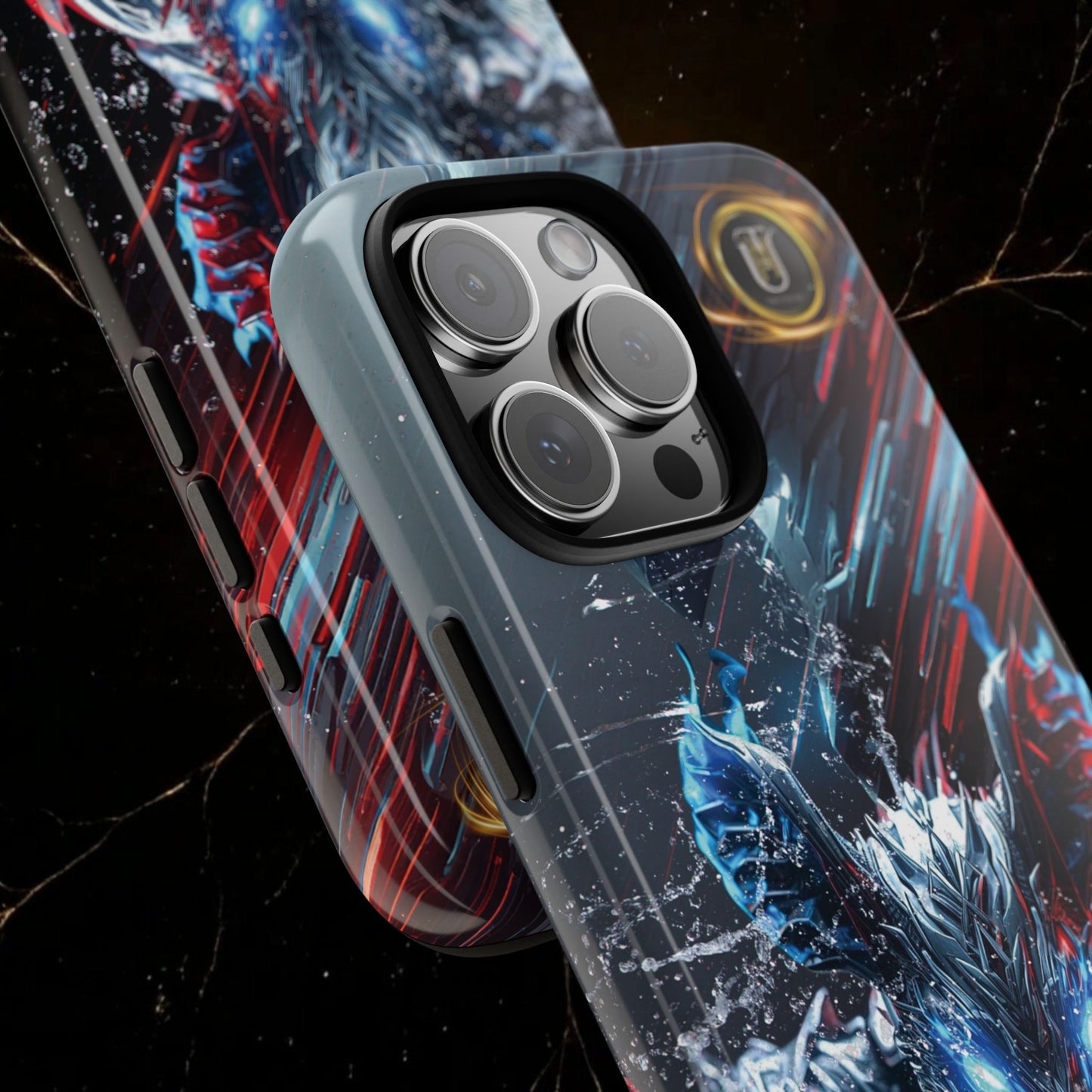 Lunar Metal Rat Samurai Phone Case — Warrior Rodent Armor Design