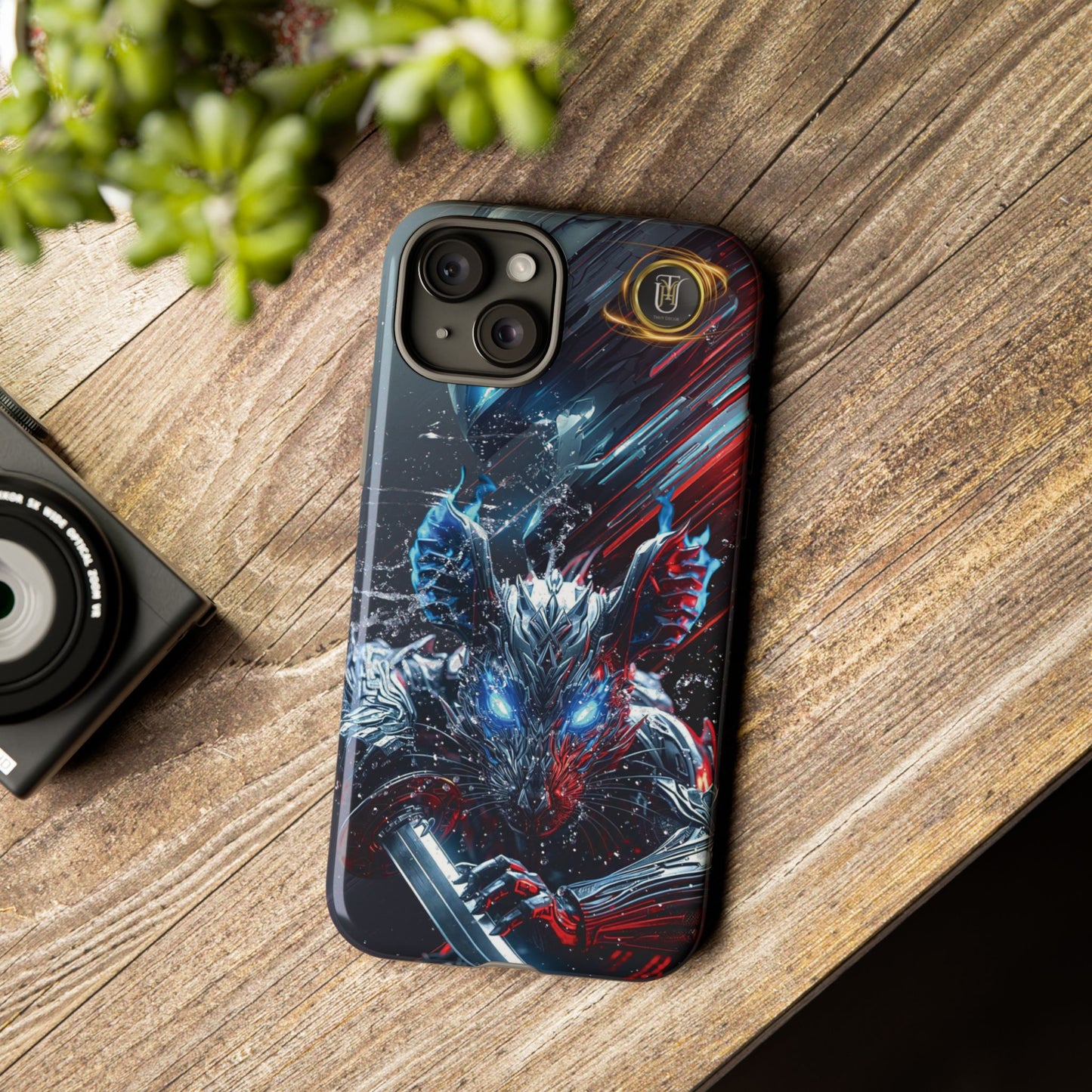 Lunar Metal Rat Samurai Phone Case — Warrior Rodent Armor Design