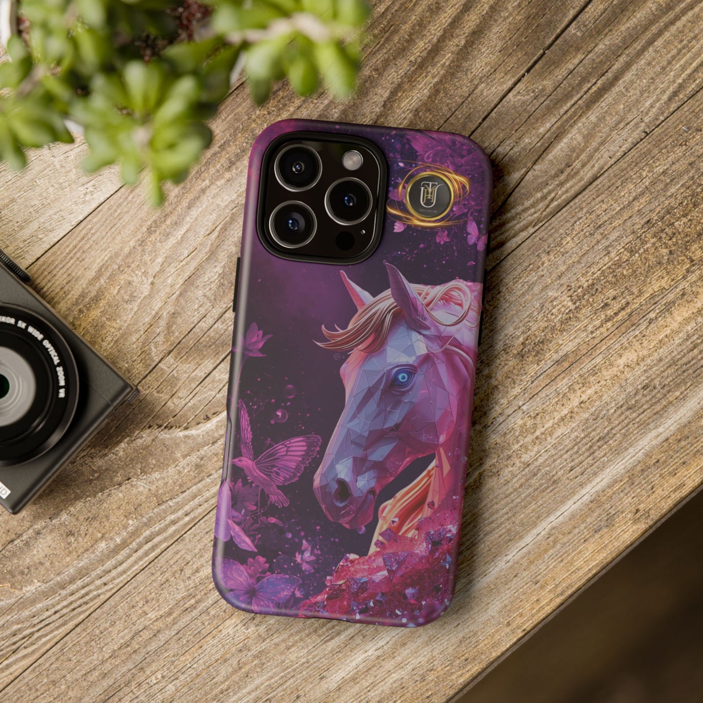 Quantum Pink Lunar Diamond Horse Tough Case — 2026 Pink Horse Phone Case