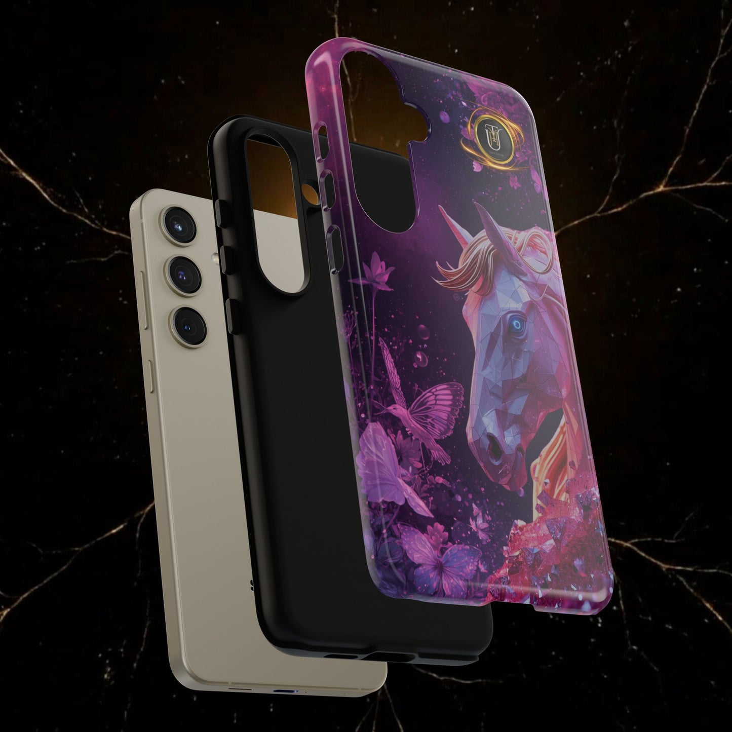 Quantum Pink Lunar Diamond Horse Tough Case — 2026 Pink Horse Phone Case