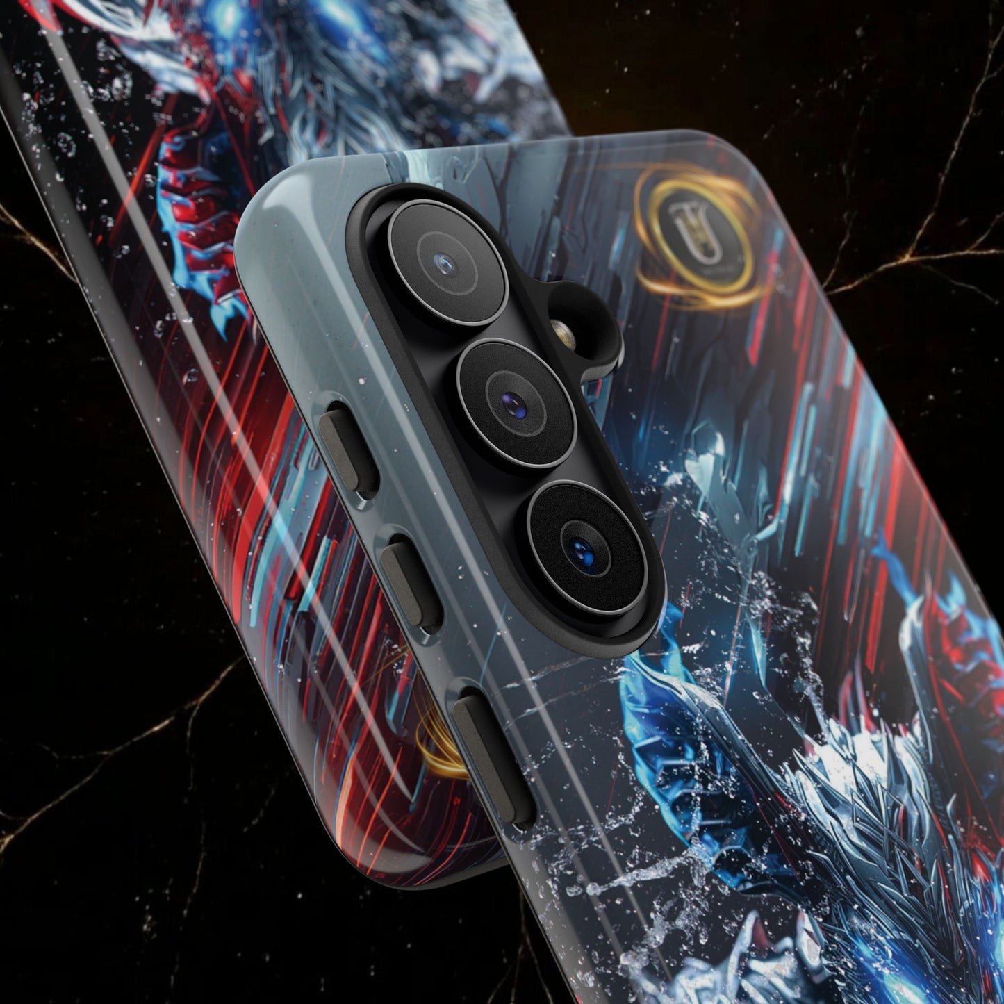 Lunar Metal Rat Samurai Phone Case — Warrior Rodent Armor Design