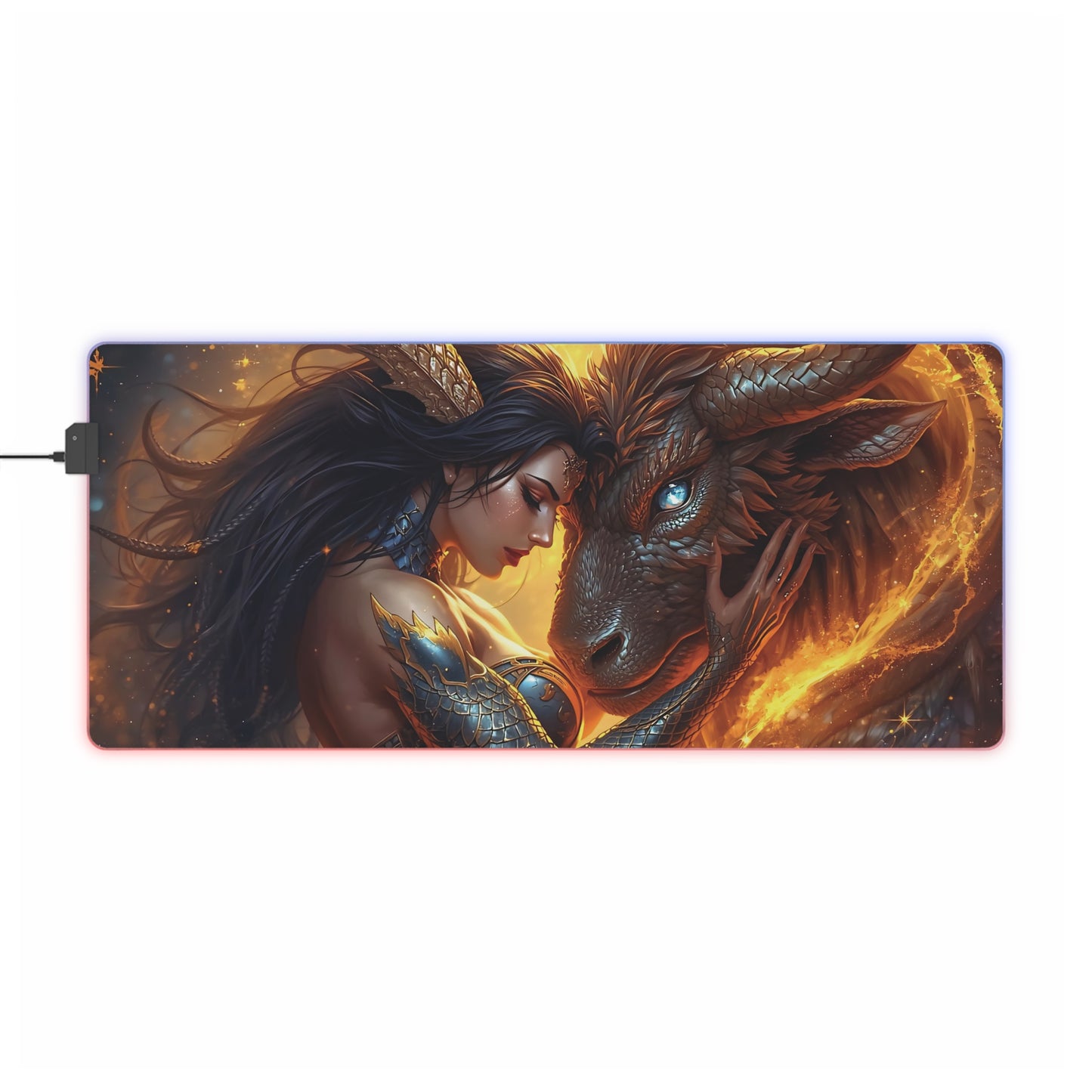 Lady Dragon & Ox Lunar Zodiacs LED Gaming Mouse Pad