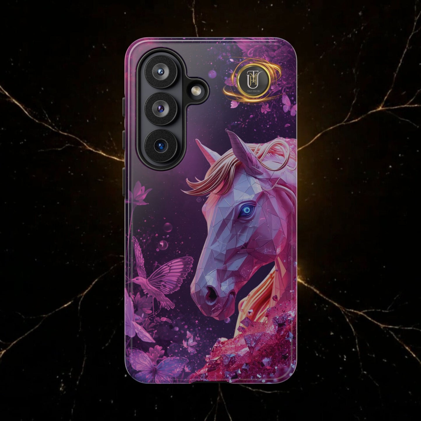 Quantum Pink Lunar Diamond Horse Tough Case — 2026 Pink Horse Phone Case